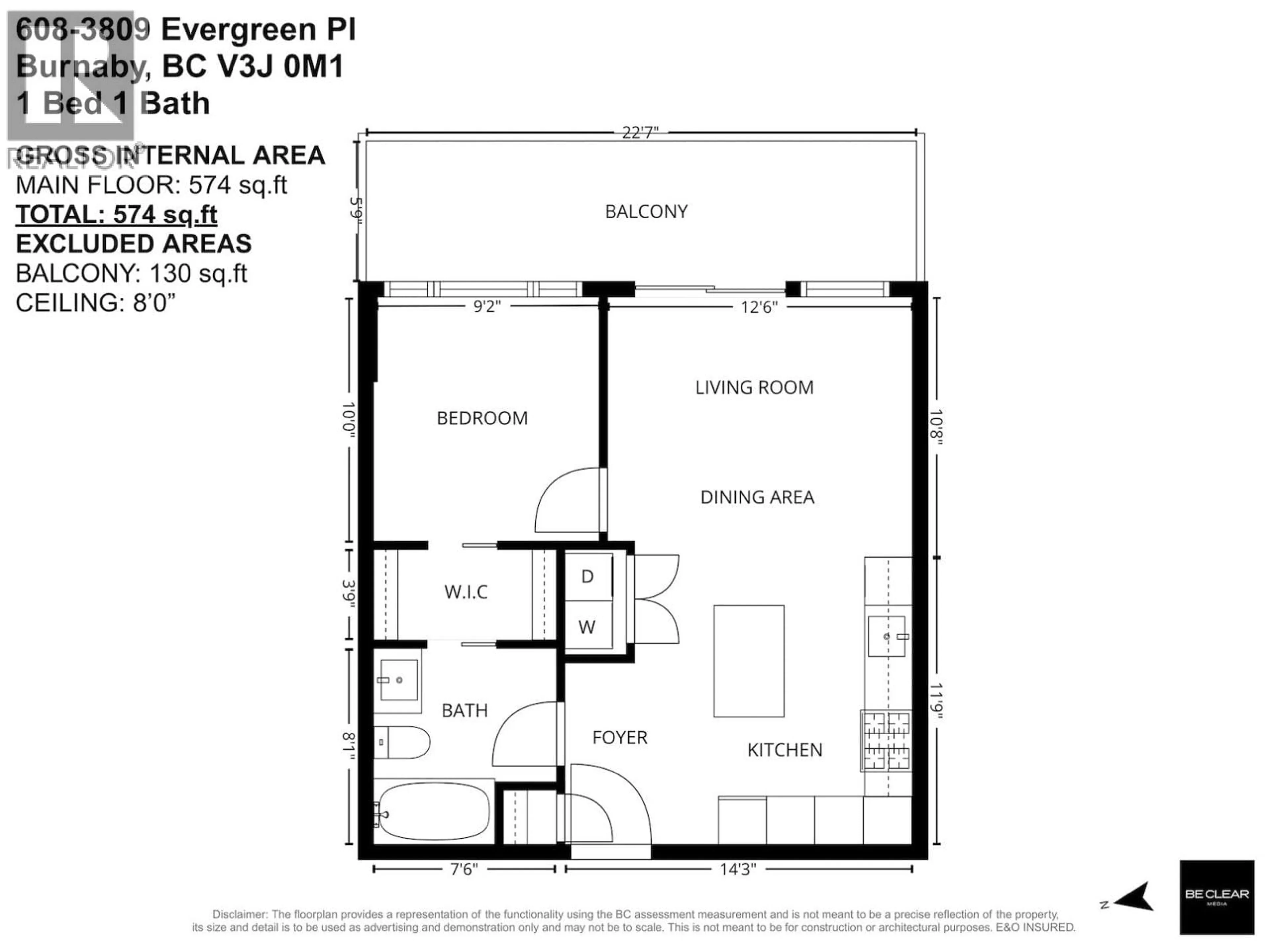 Floor plan for 608 - 3809 EVERGREEN PLACE, Burnaby British Columbia V3J0M1