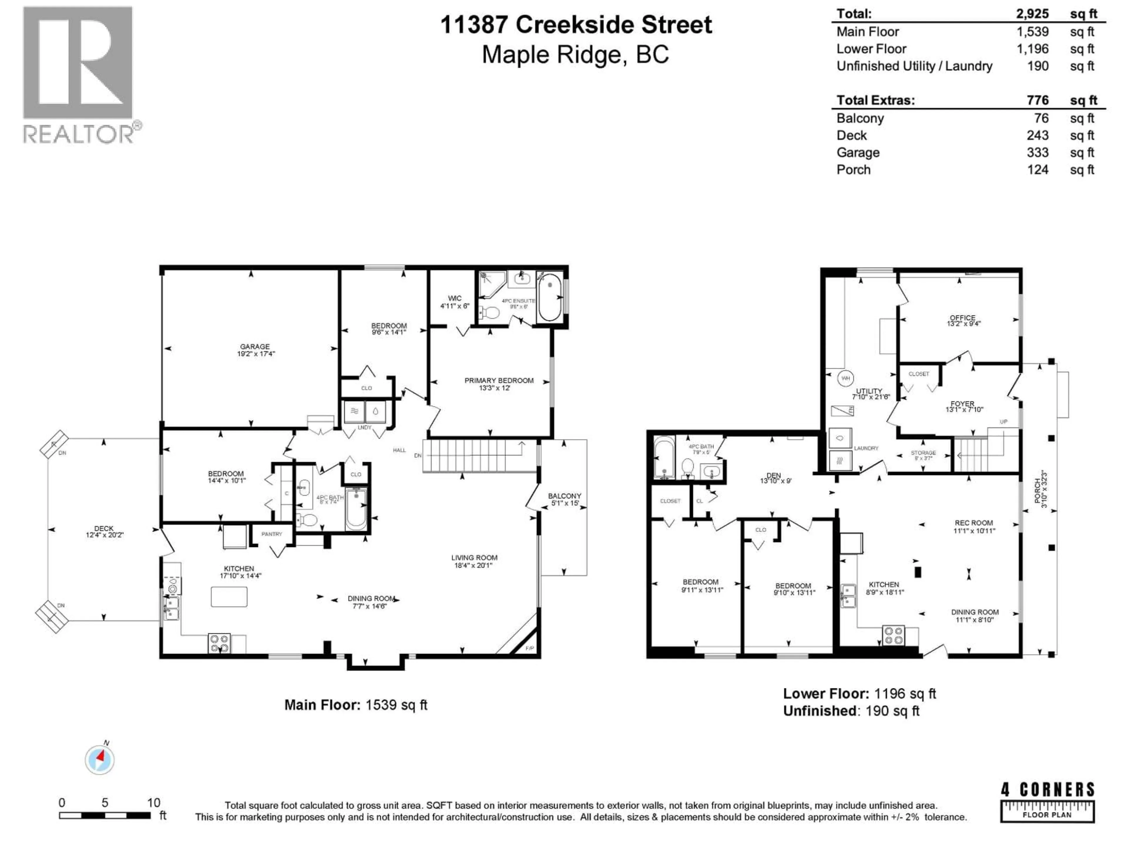 Floor plan for 11387 CREEKSIDE STREET, Maple Ridge British Columbia V2W2A4