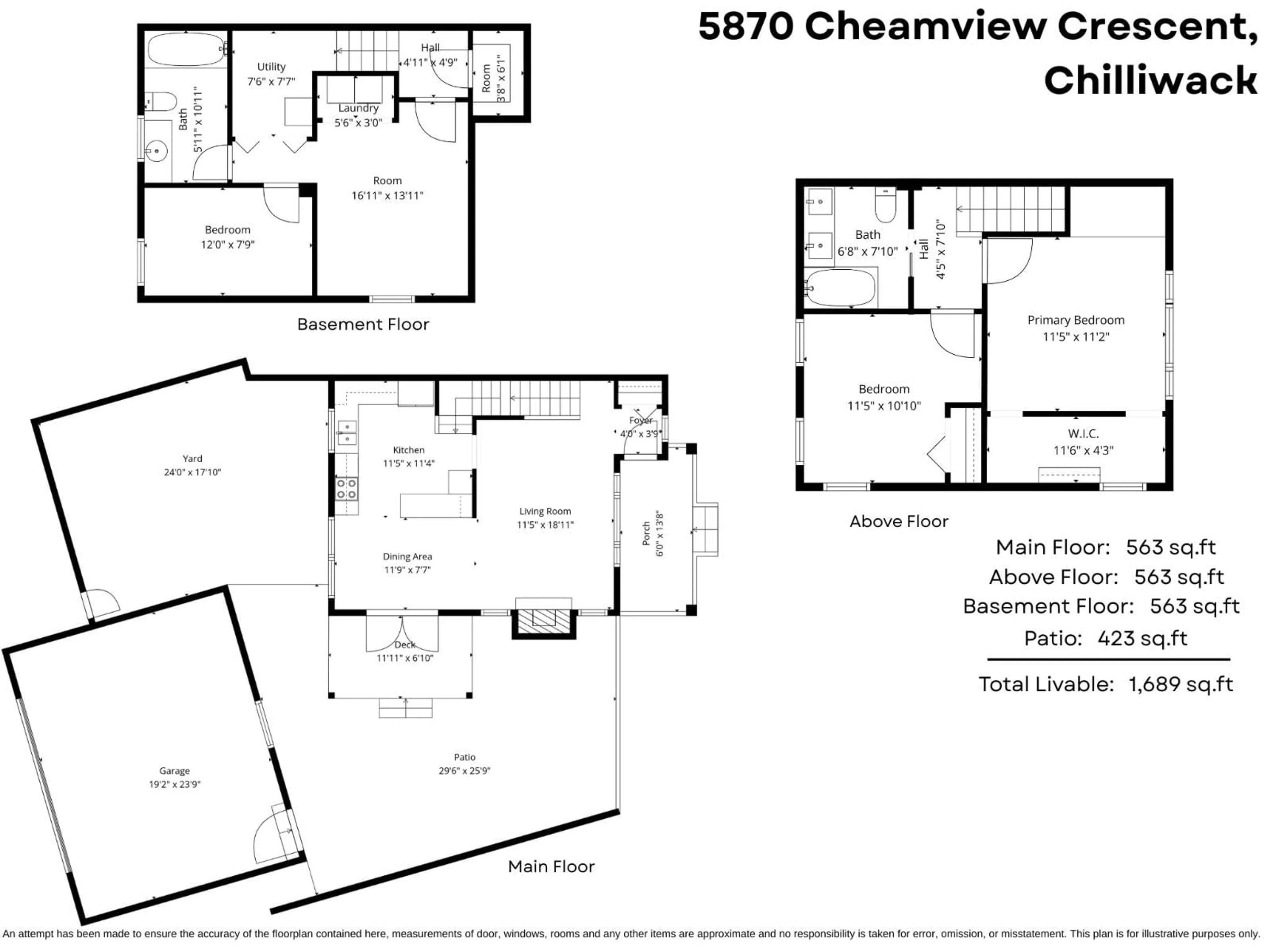 Floor plan for 5870 CHEAMVIEW CRESCENT, Chilliwack British Columbia V2R5X7