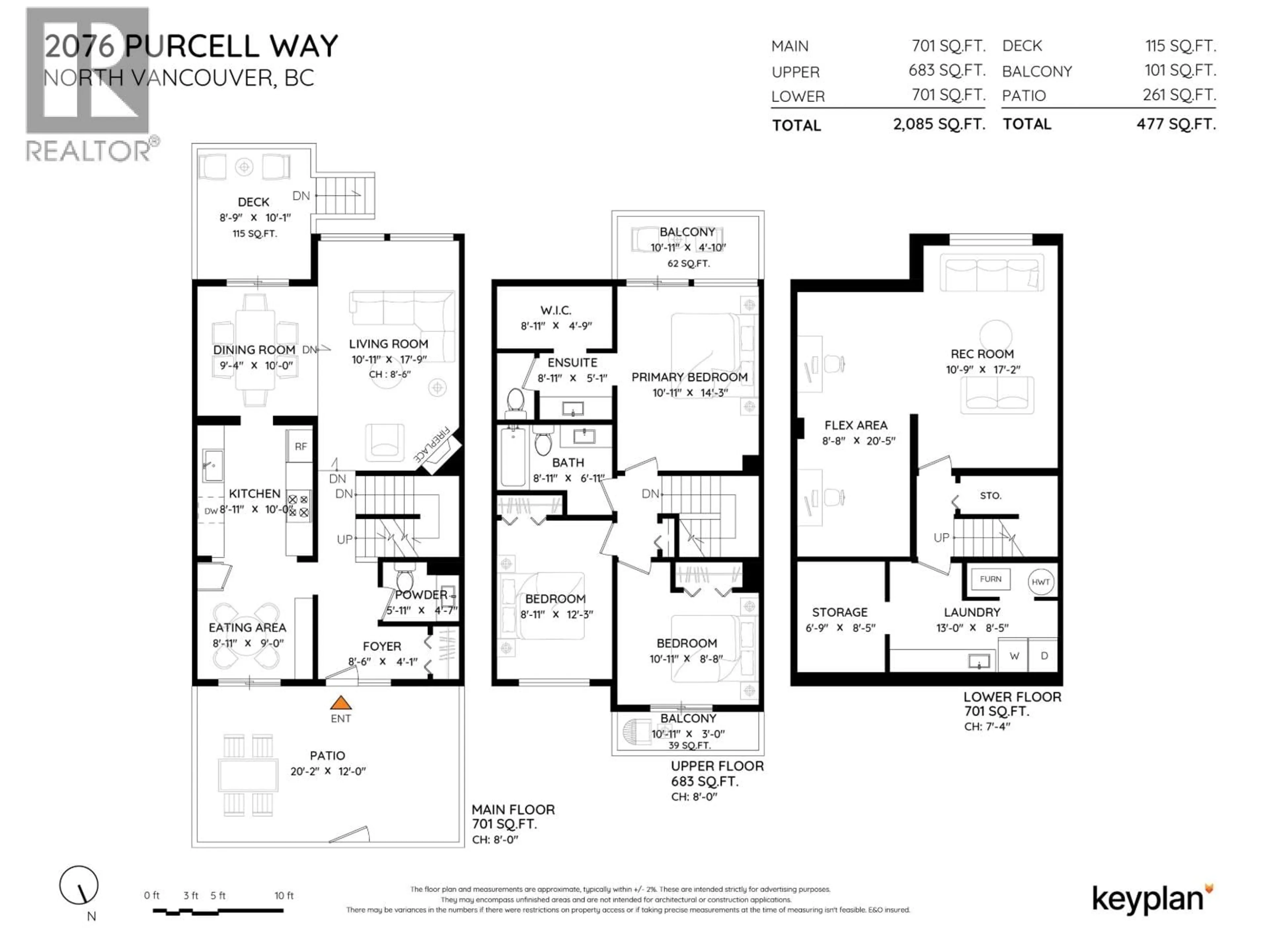 Floor plan for 2076 PURCELL WAY, North Vancouver British Columbia V7J3K3