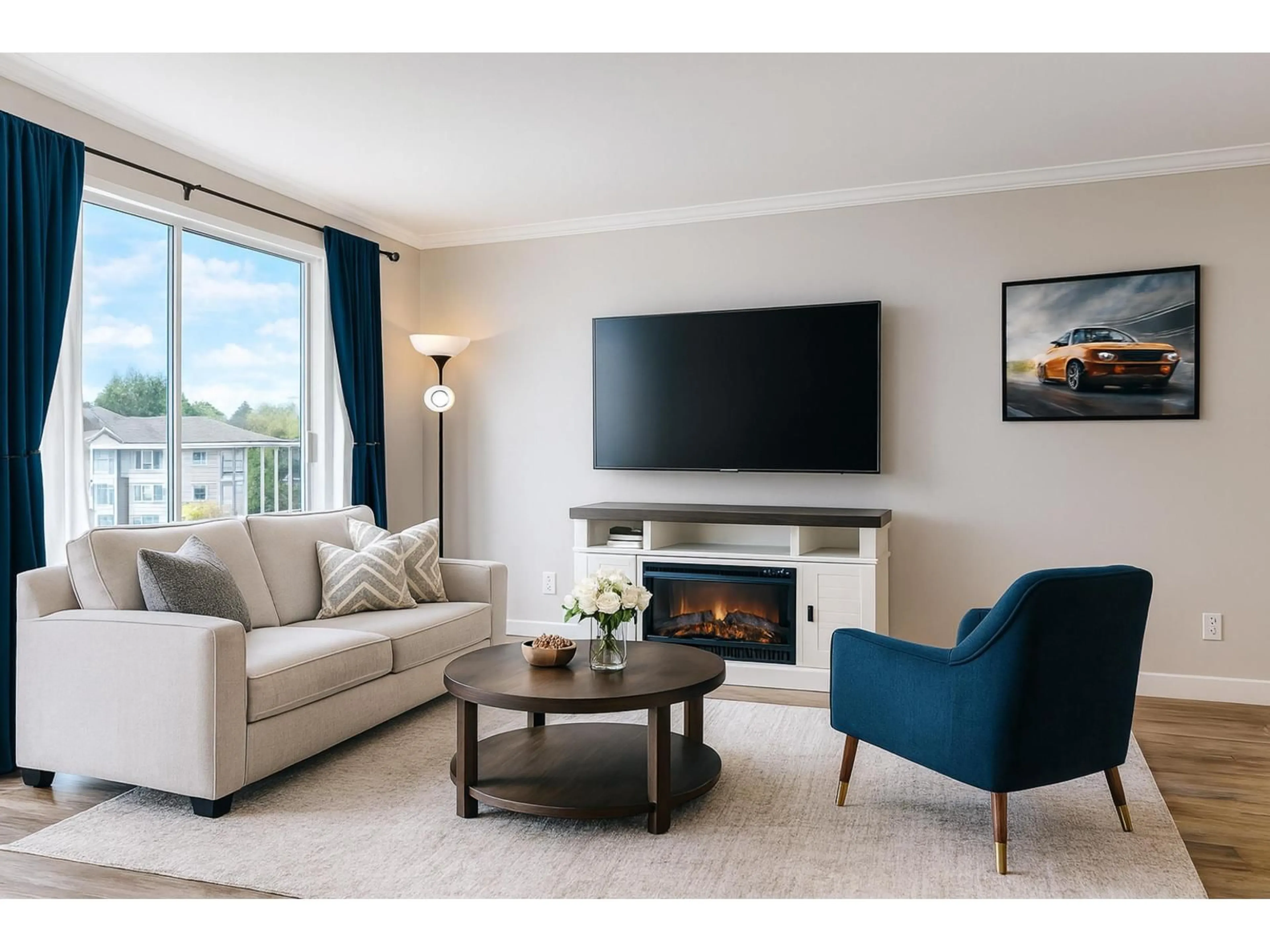 Living room with furniture, wood/laminate floor for 301 - 2780 WARE STREET, Abbotsford British Columbia V2S7C7