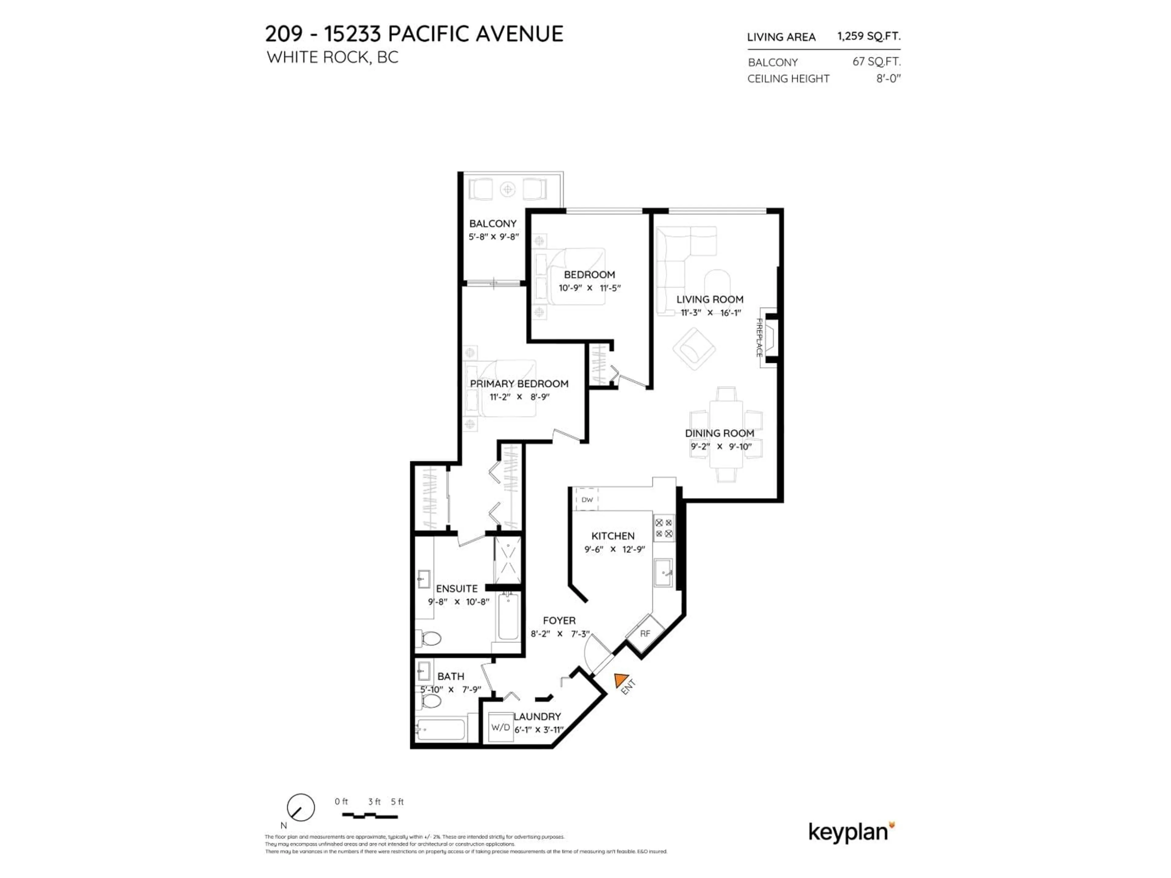 Floor plan for 209 - 15233 PACIFIC AVENUE, White Rock British Columbia V4B1P8