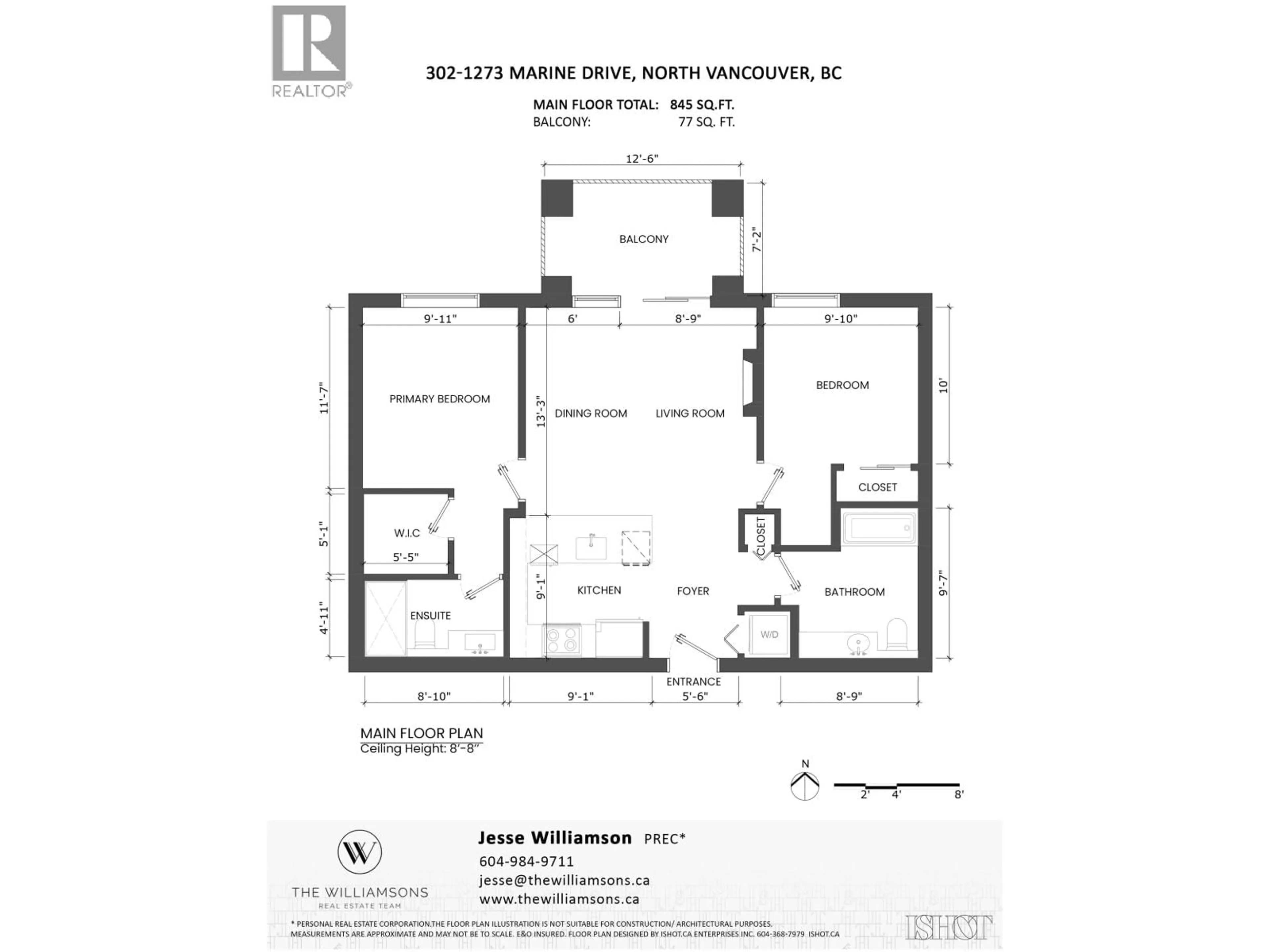 Floor plan for 302 - 1273 MARINE DRIVE, North Vancouver British Columbia V7P1T3
