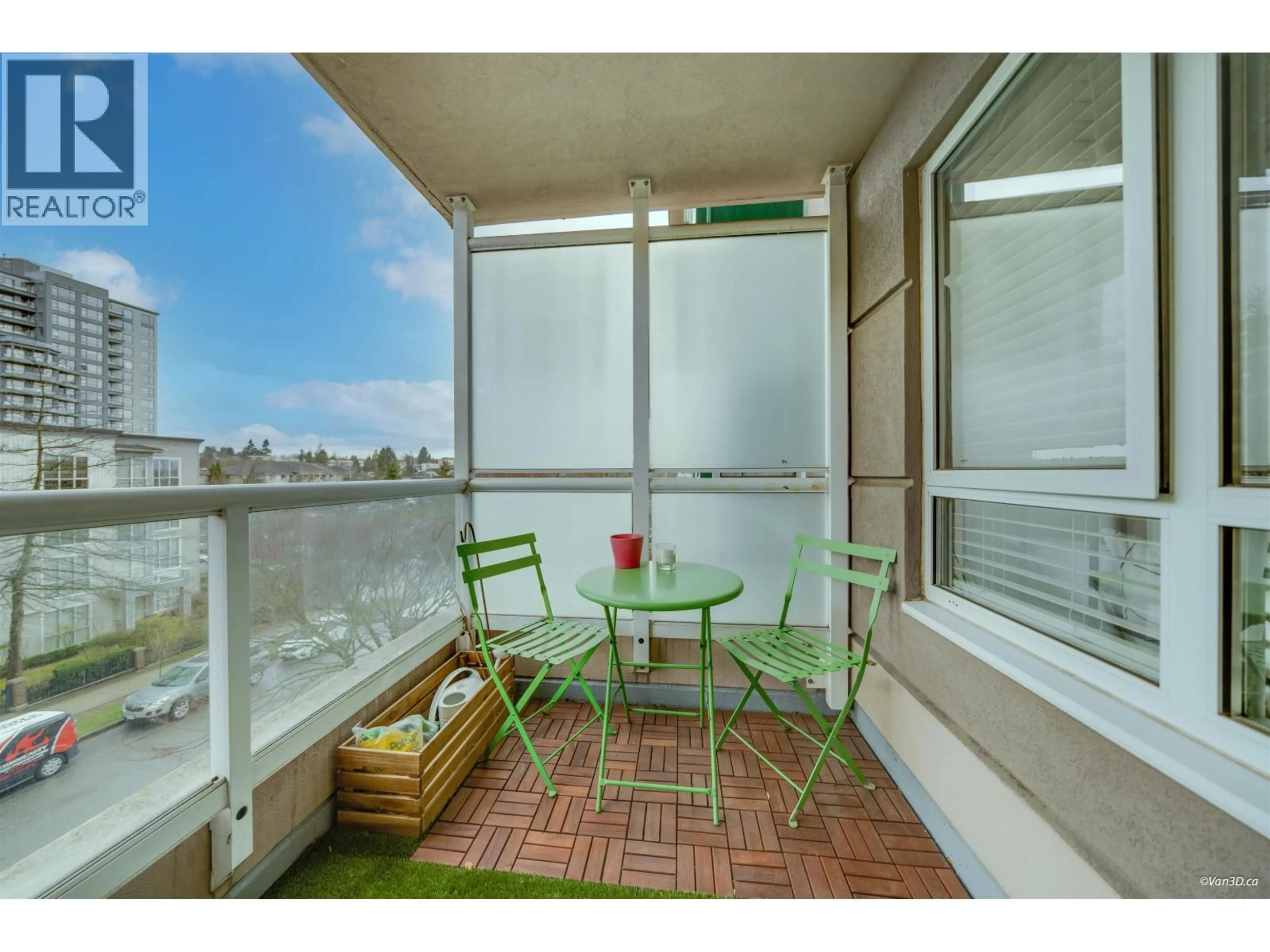 Balcony in the apartment, water/lake/river/ocean view for 303 - 5189 GASTON STREET, Vancouver British Columbia V5A0C8