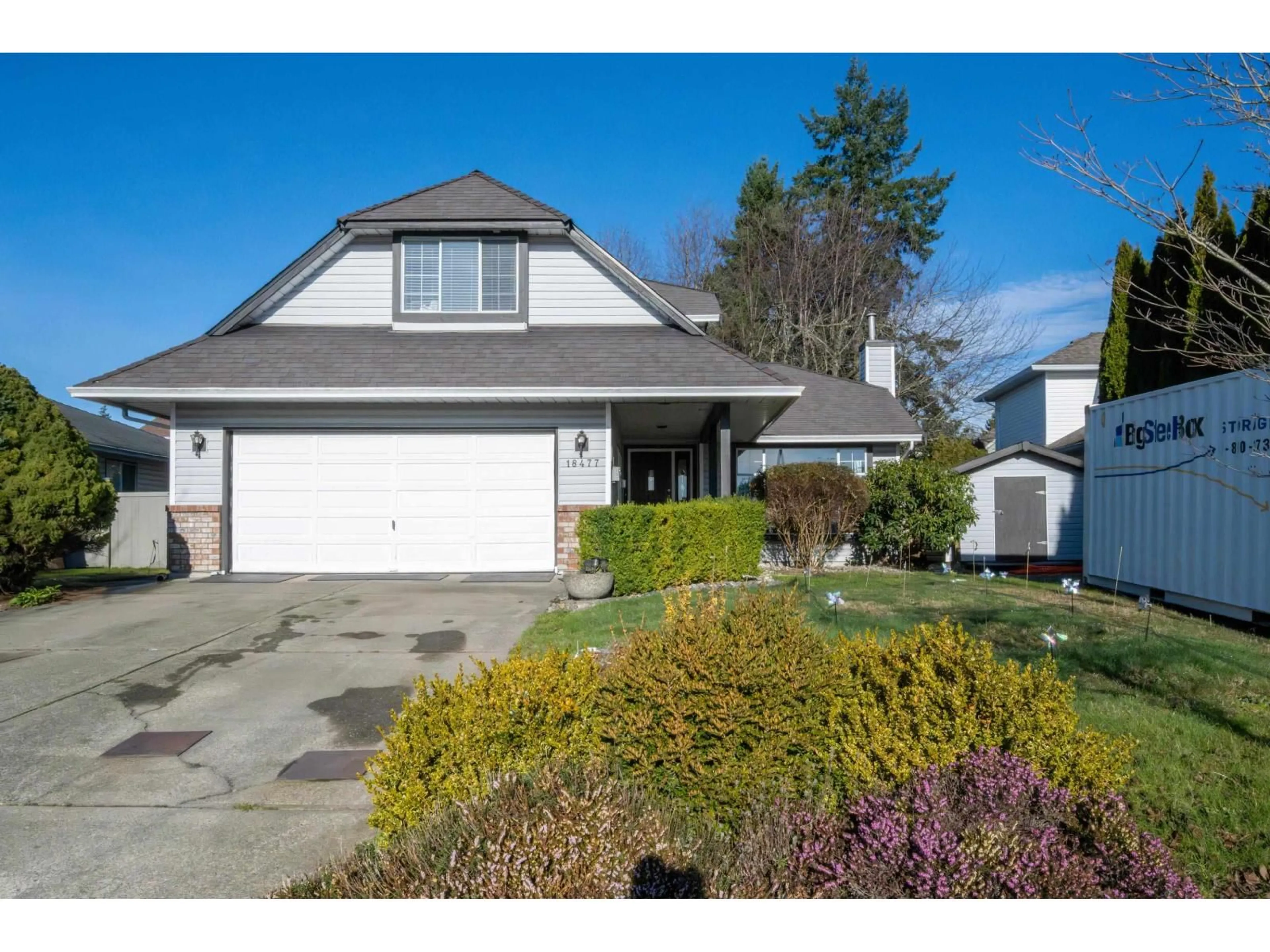Home with vinyl exterior material, street for 18477 57A AVENUE, Surrey British Columbia V3S7E4