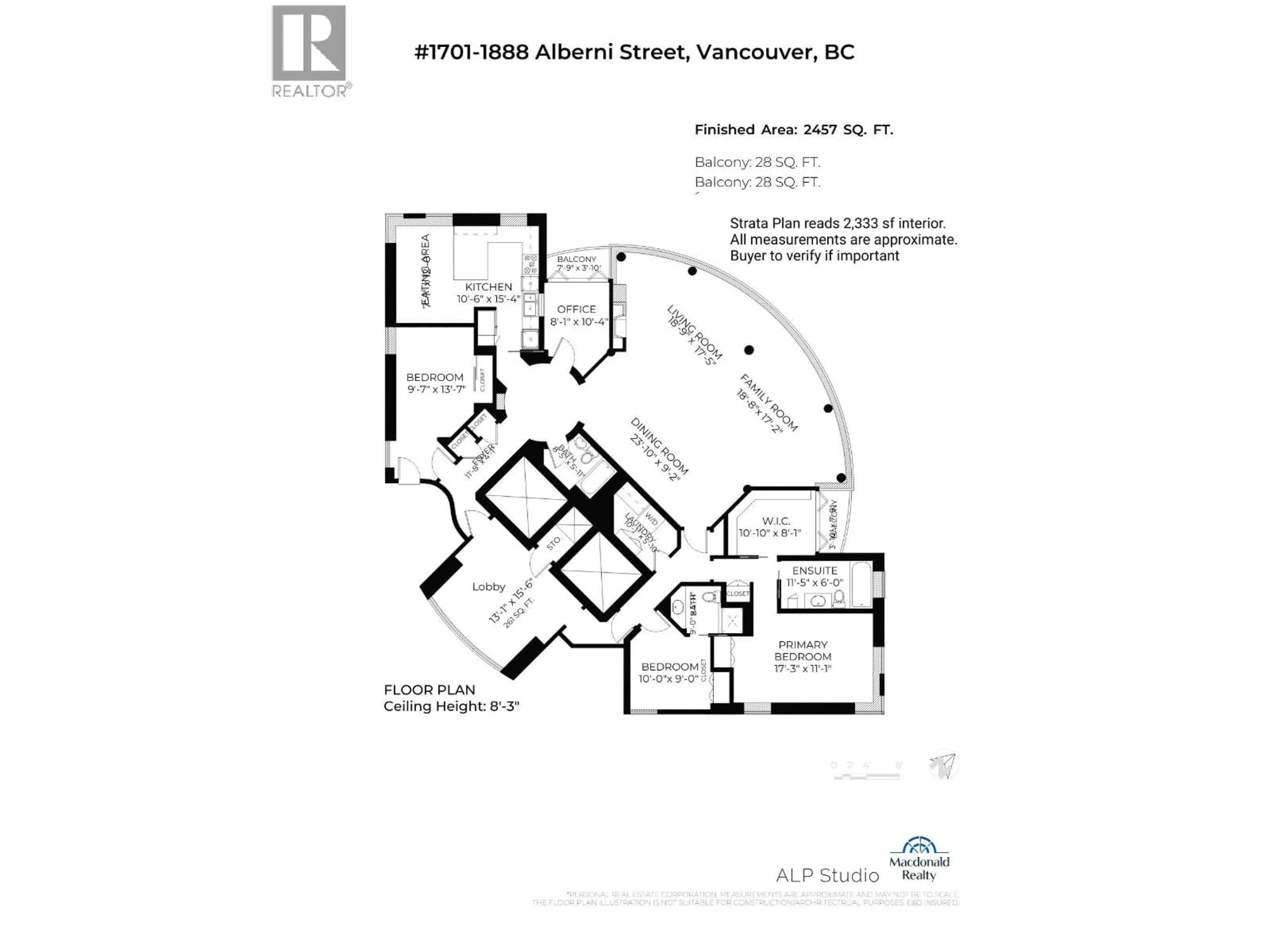 Floor plan for 1701 - 1888 ALBERNI STREET, Vancouver British Columbia V6G1B3