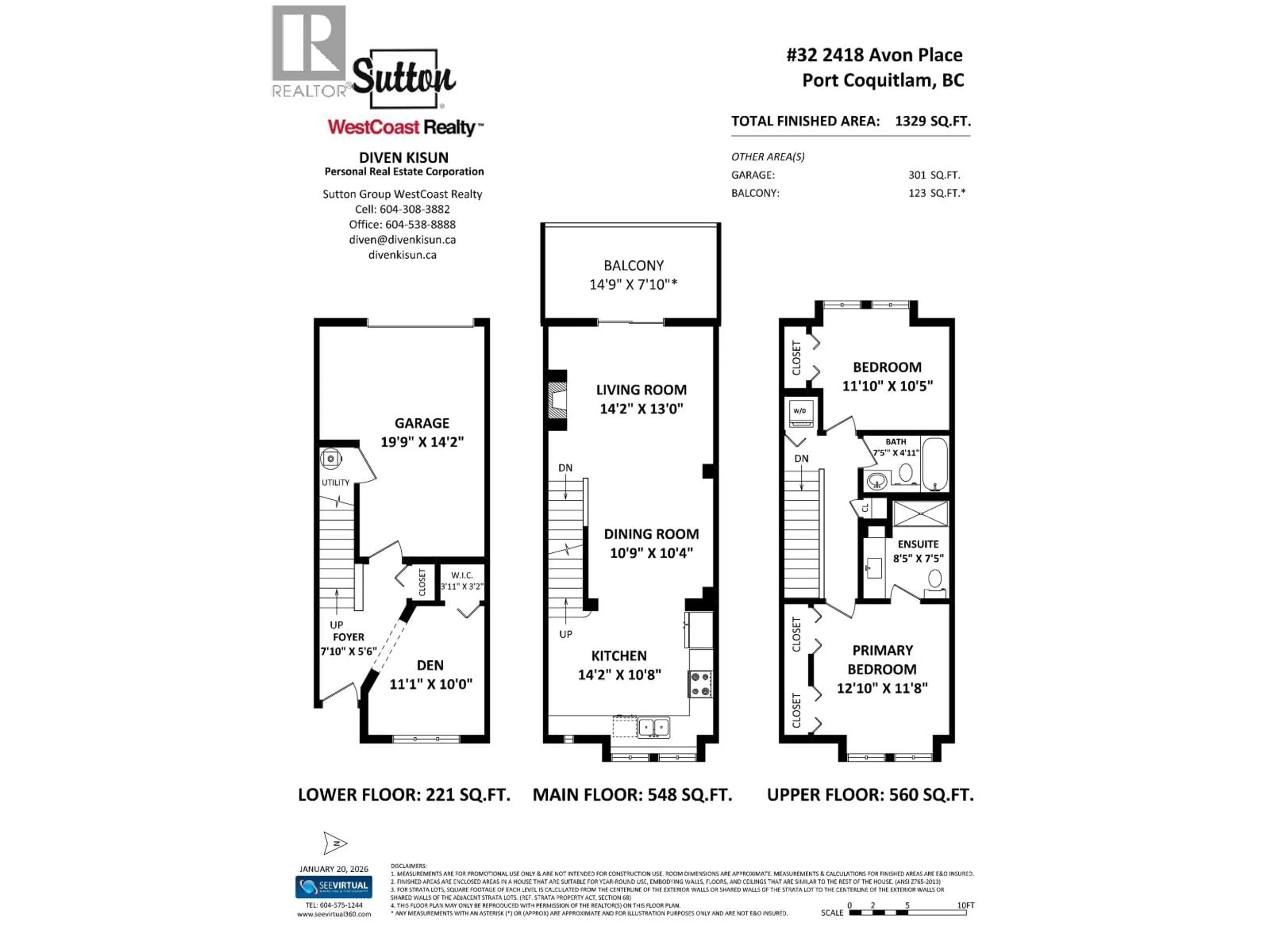 Floor plan for 32 - 2418 AVON PLACE, Port Coquitlam British Columbia V3B0C7
