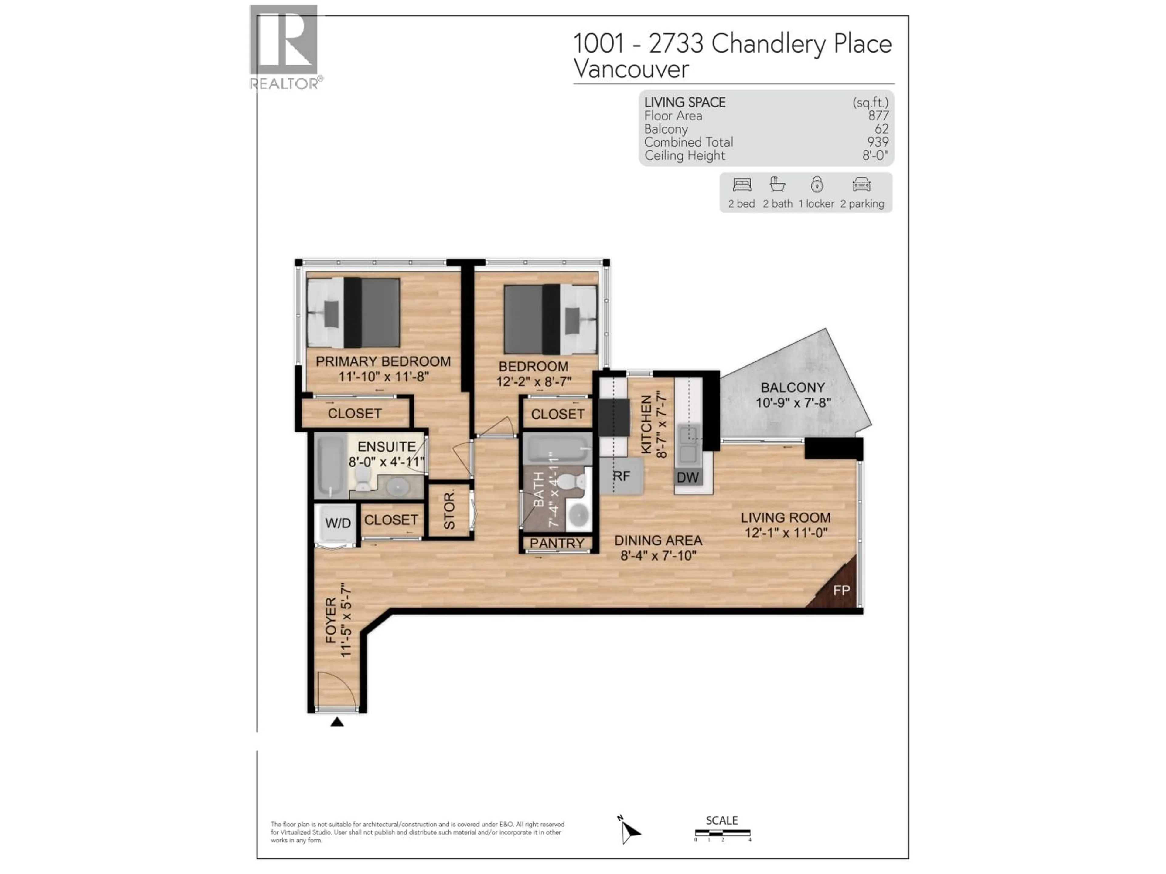 Floor plan for 1001 - 2733 CHANDLERY PLACE, Vancouver British Columbia V5S4V3