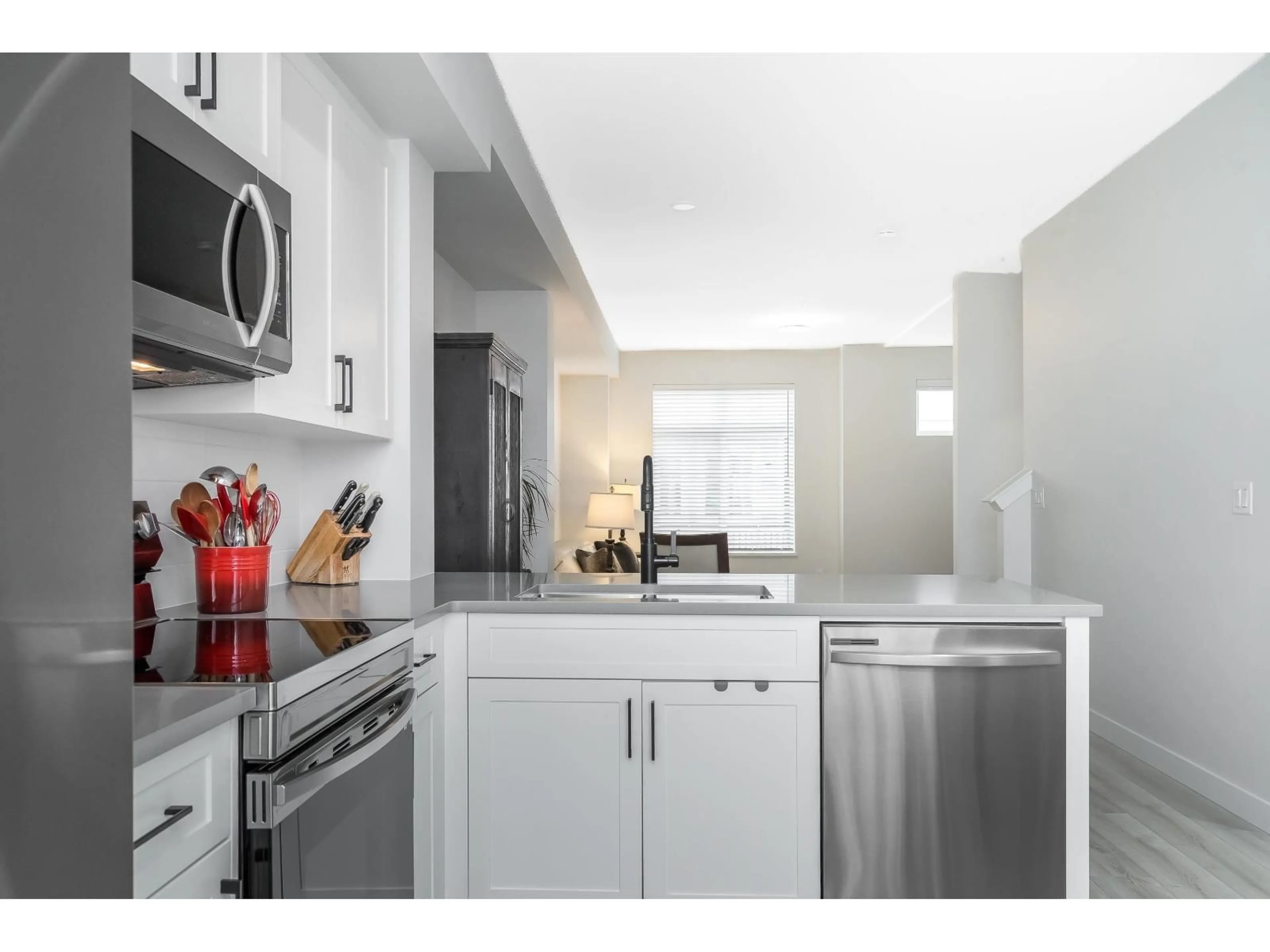 Open concept kitchen, ceramic/tile floor for 147 - 20180 84 AVENUE, Langley British Columbia V2Y3N5