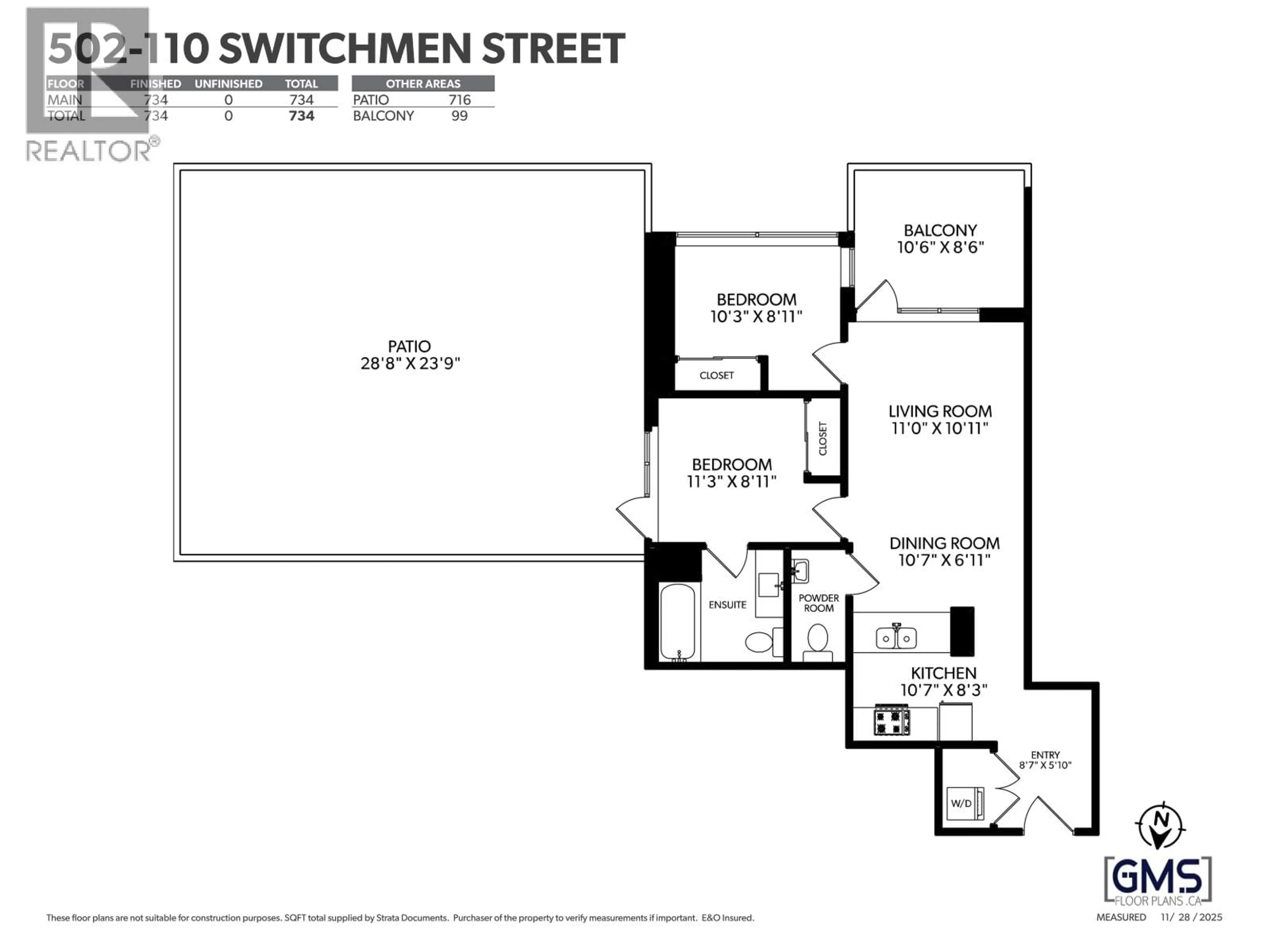 Floor plan for 502 - 110 SWITCHMEN STREET, Vancouver British Columbia V6A0C6