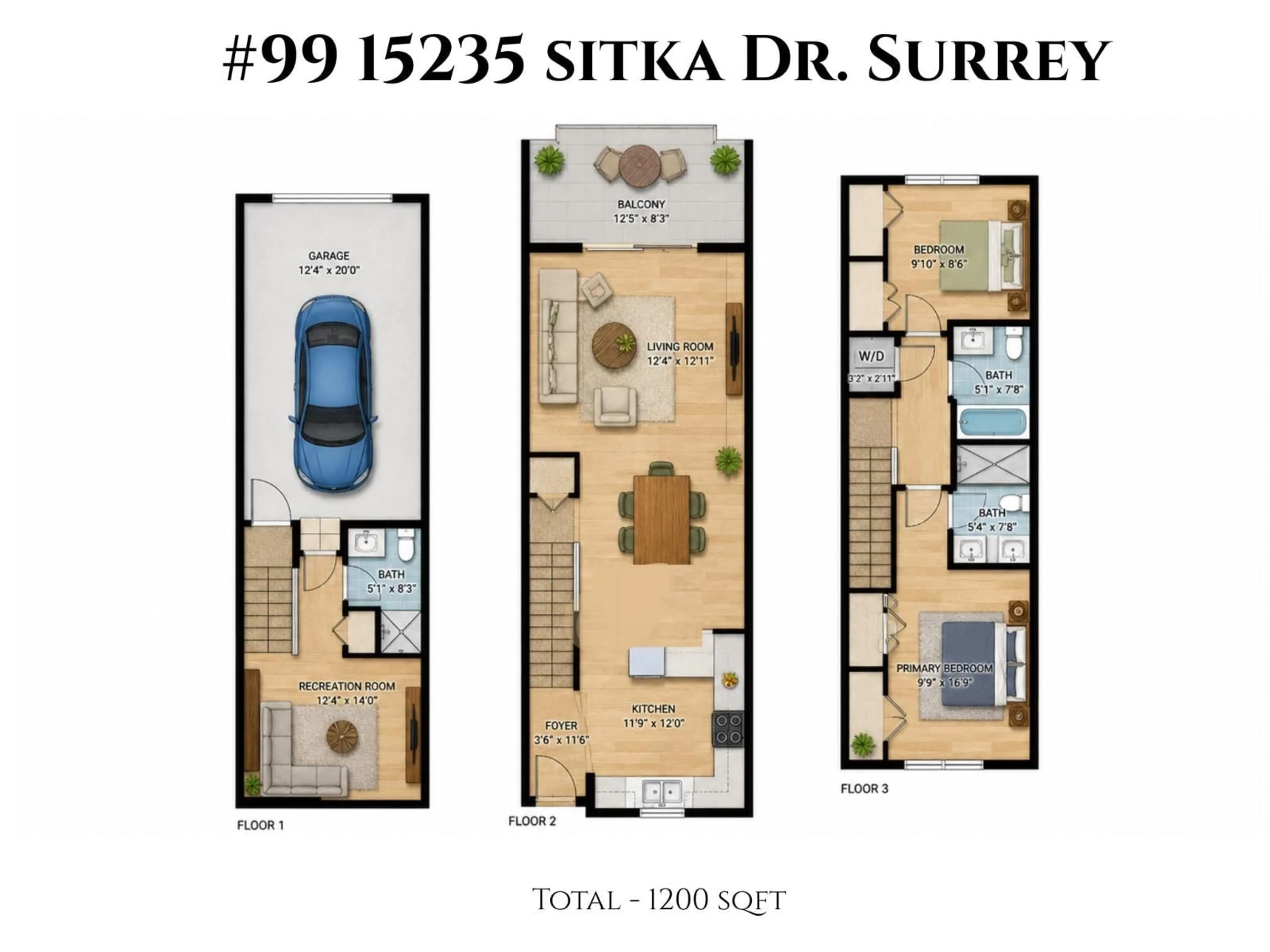 Floor plan for 99 - 15235 SITKA DRIVE, Surrey British Columbia V3S0A9