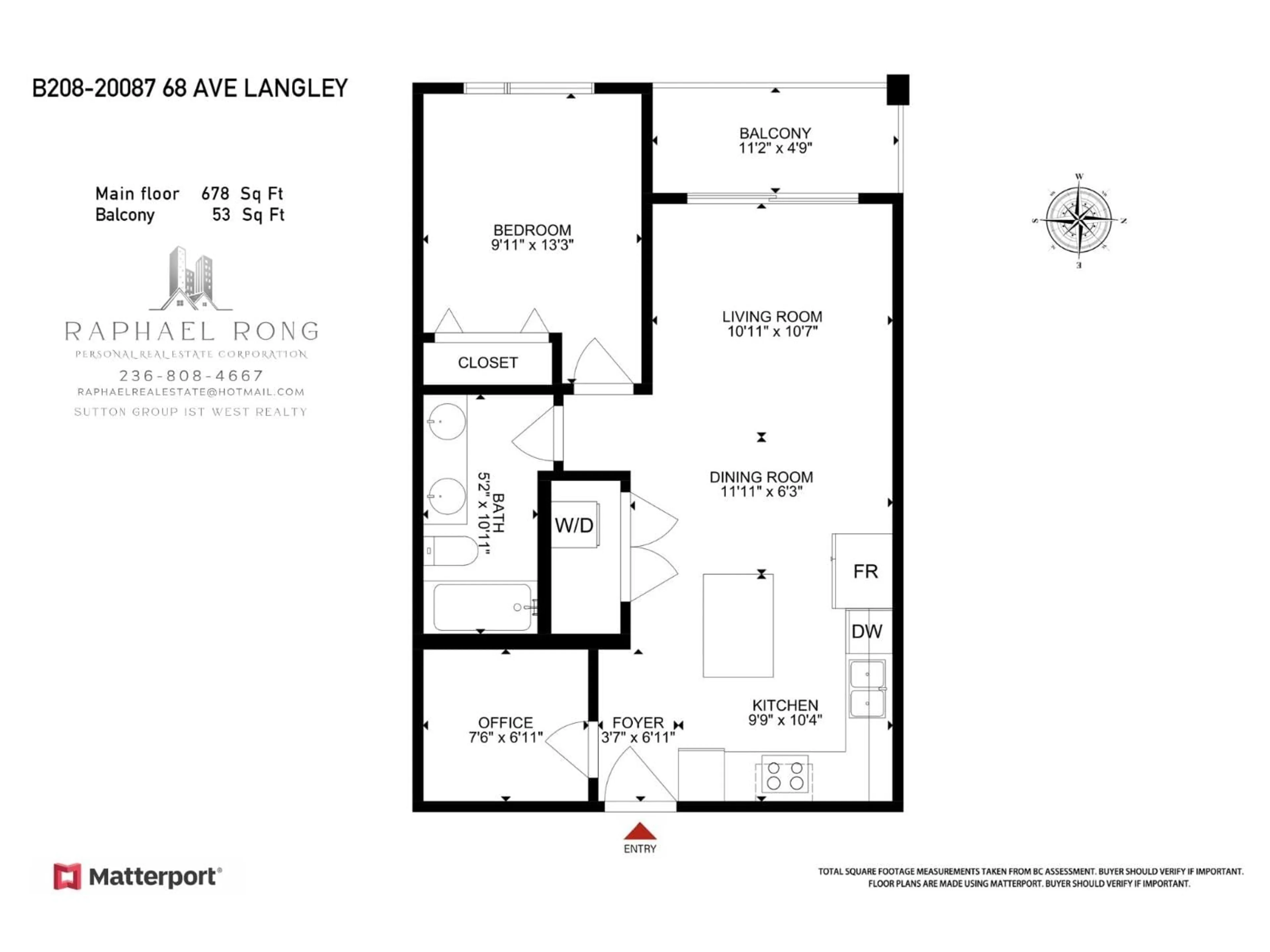 Floor plan for B208 - 20087 68 AVENUE, Langley British Columbia V2Y0Y3