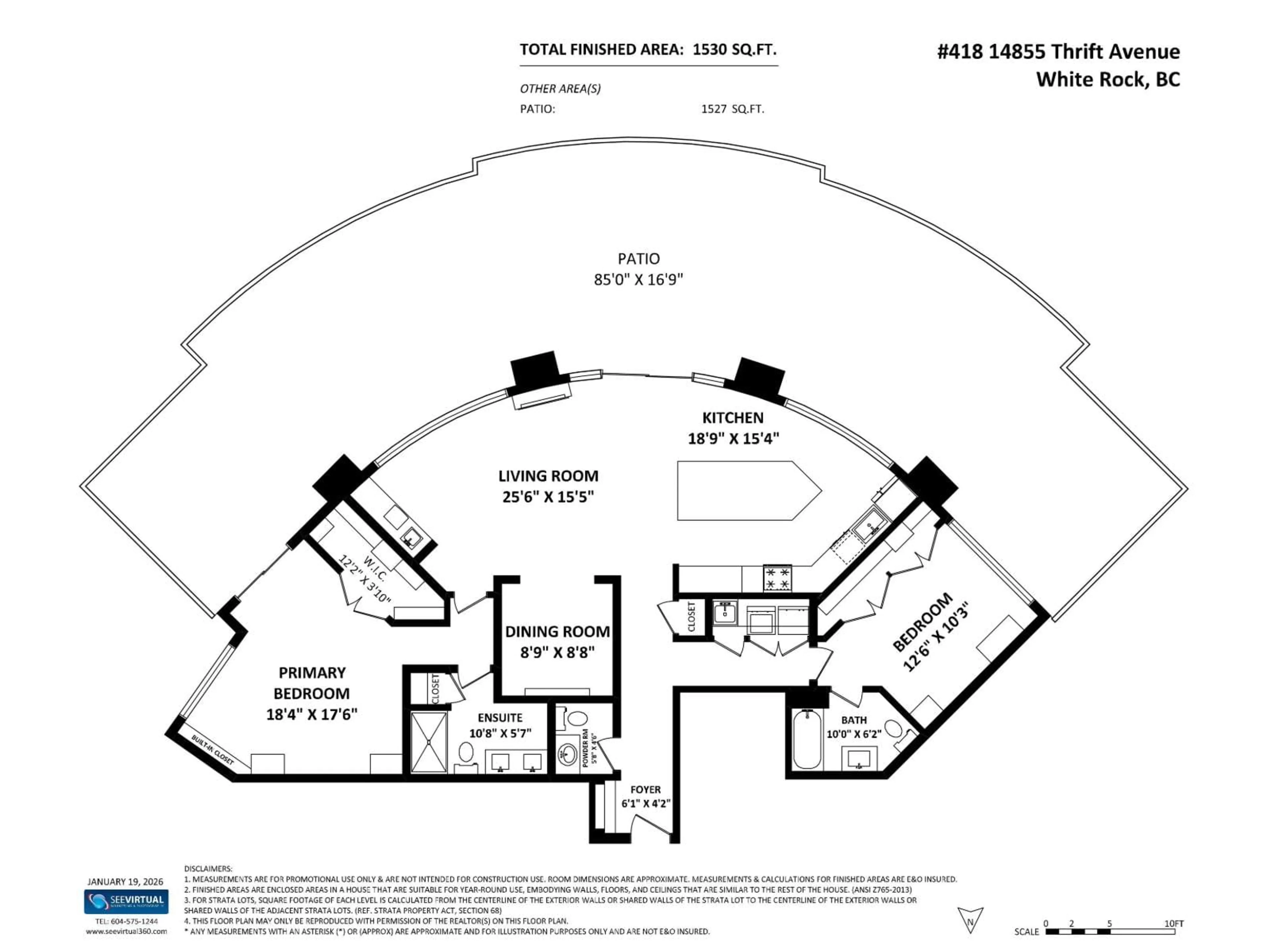 Floor plan for 418 - 14855 THRIFT AVENUE, White Rock British Columbia V4B2J6