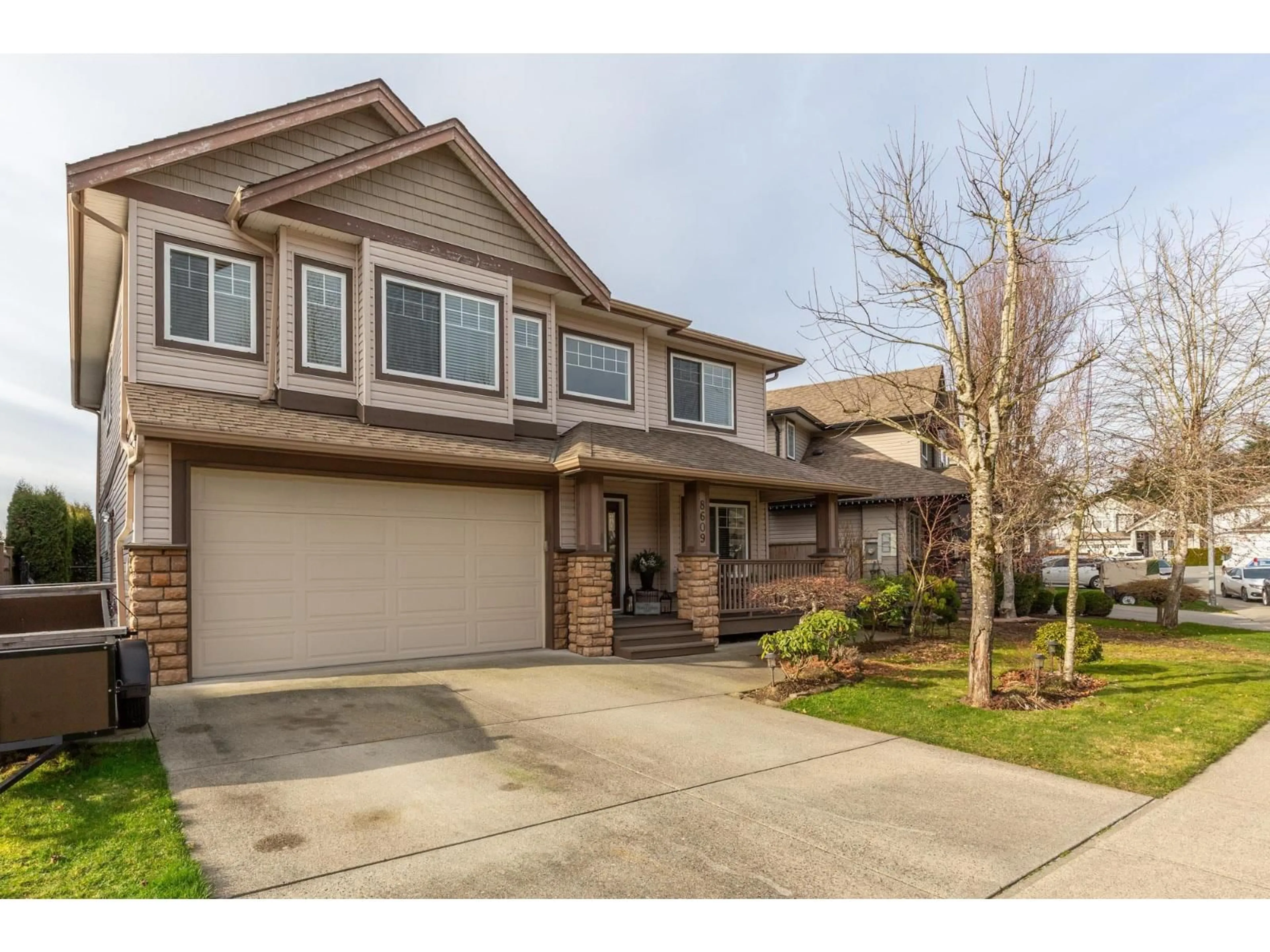 Home with brick exterior material, street for 8609 TUPPER BOULEVARD, Mission British Columbia V2V0A3