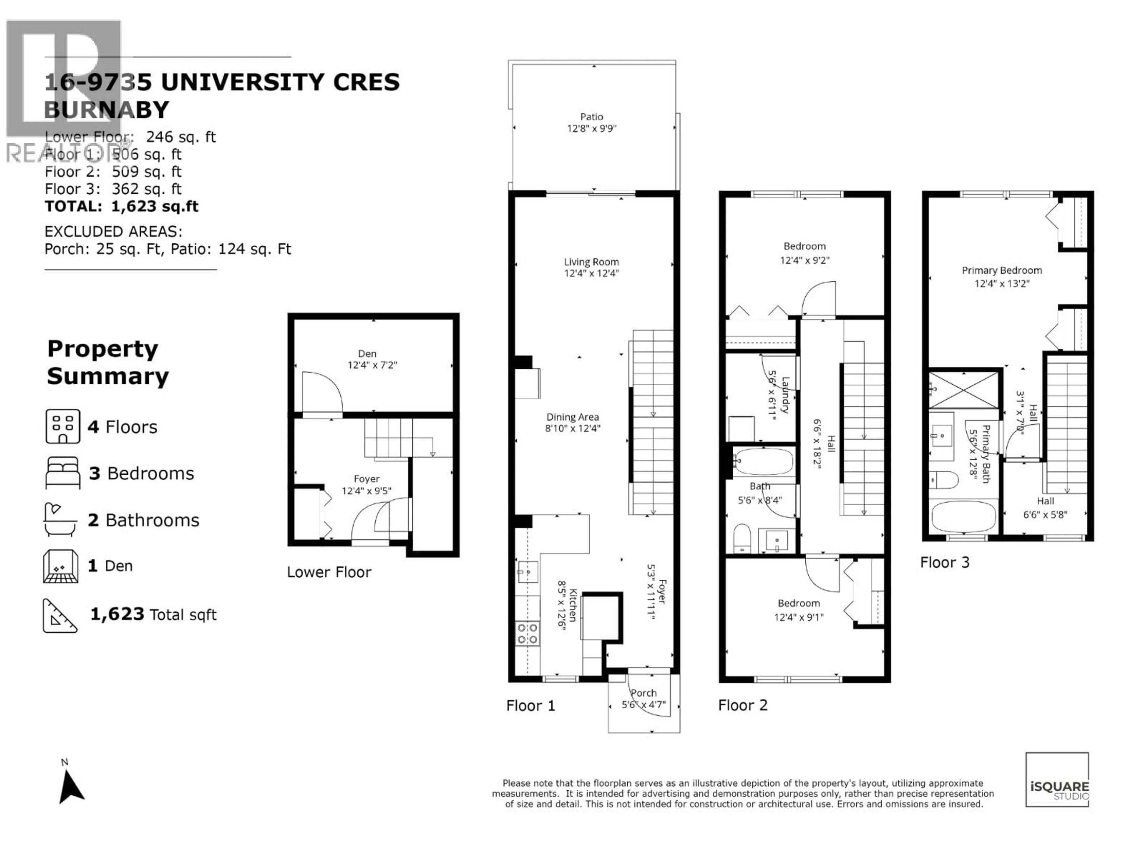 Floor plan for 16 - 9735 UNIVERSITY CRESCENT, Burnaby British Columbia V5A0E8