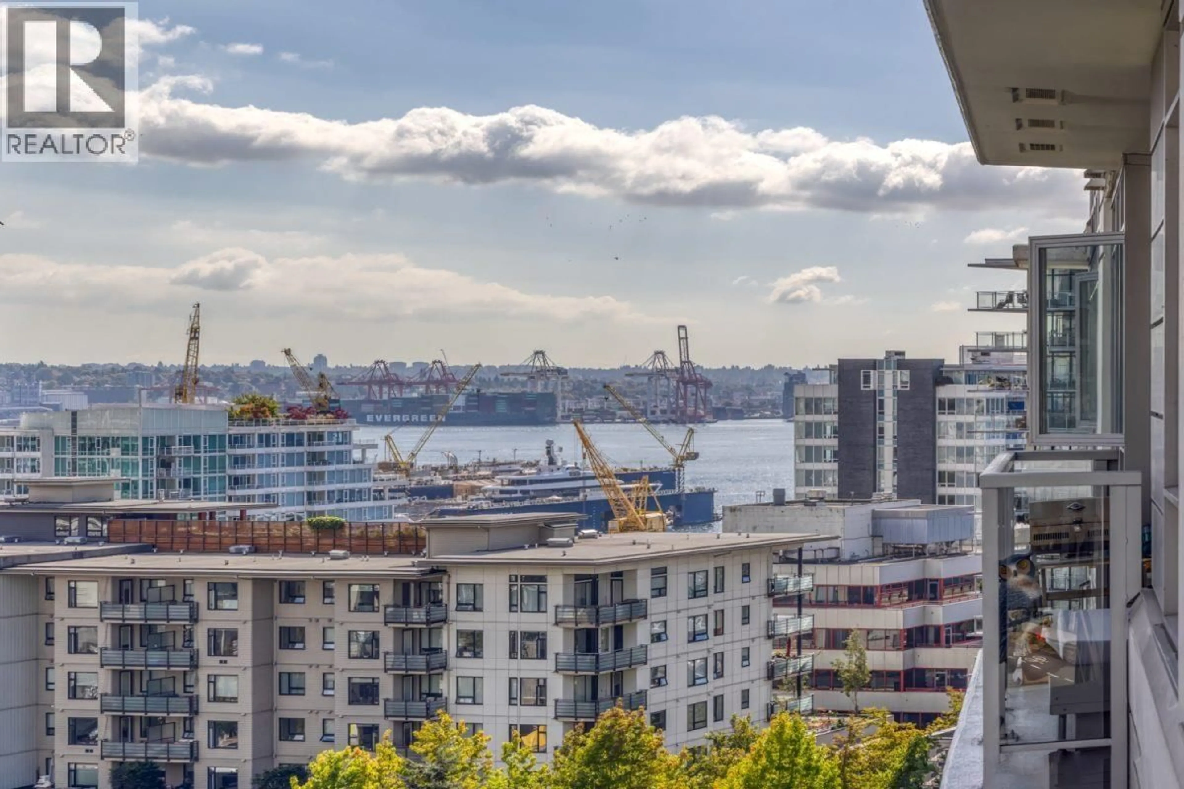Balcony in the apartment, city buildings view from balcony for 901 - 175 2ND STREET, North Vancouver British Columbia V7M0A5