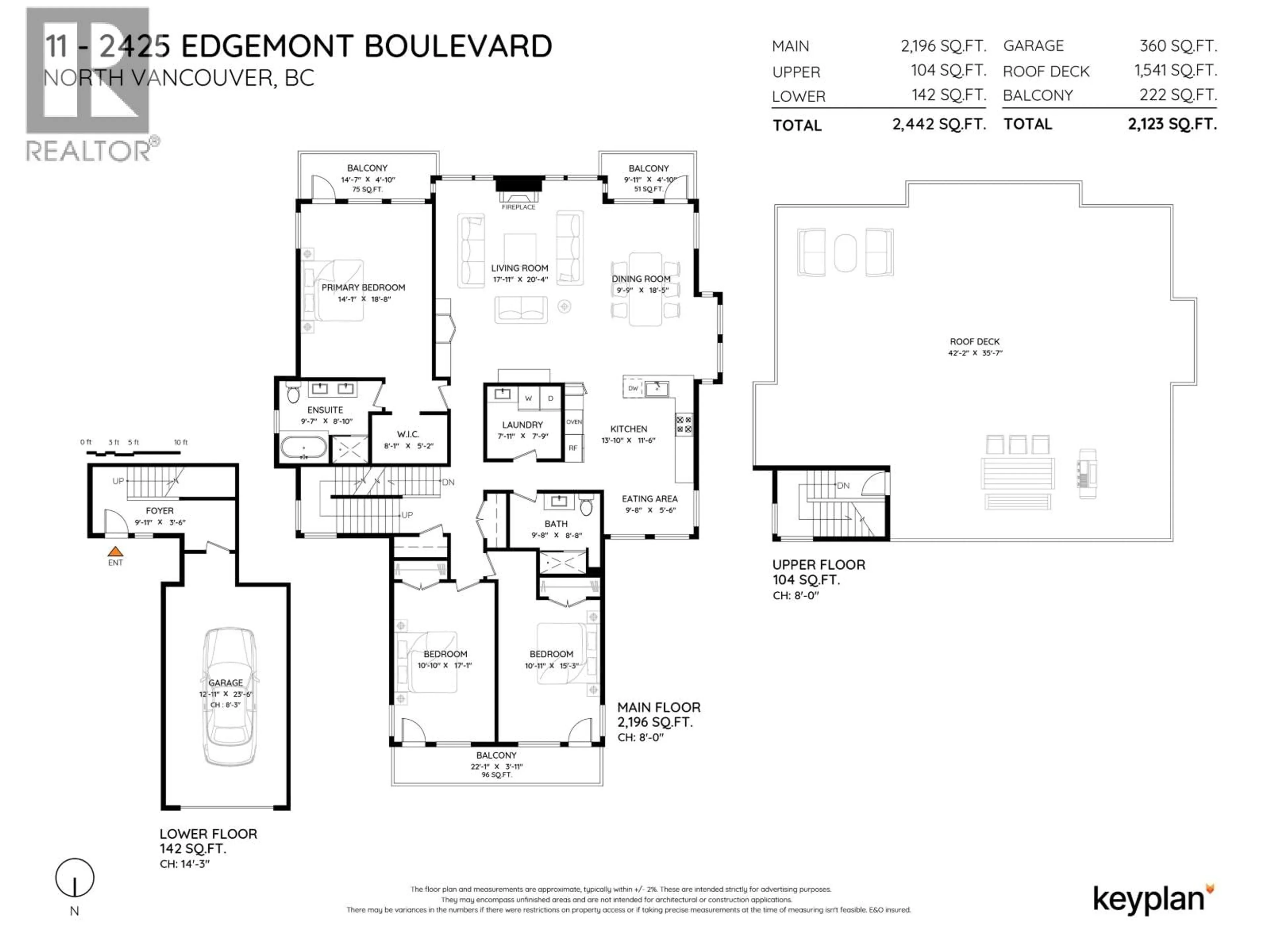 Floor plan for 11 - 2425 EDGEMONT BOULEVARD, North Vancouver British Columbia V7P2L2