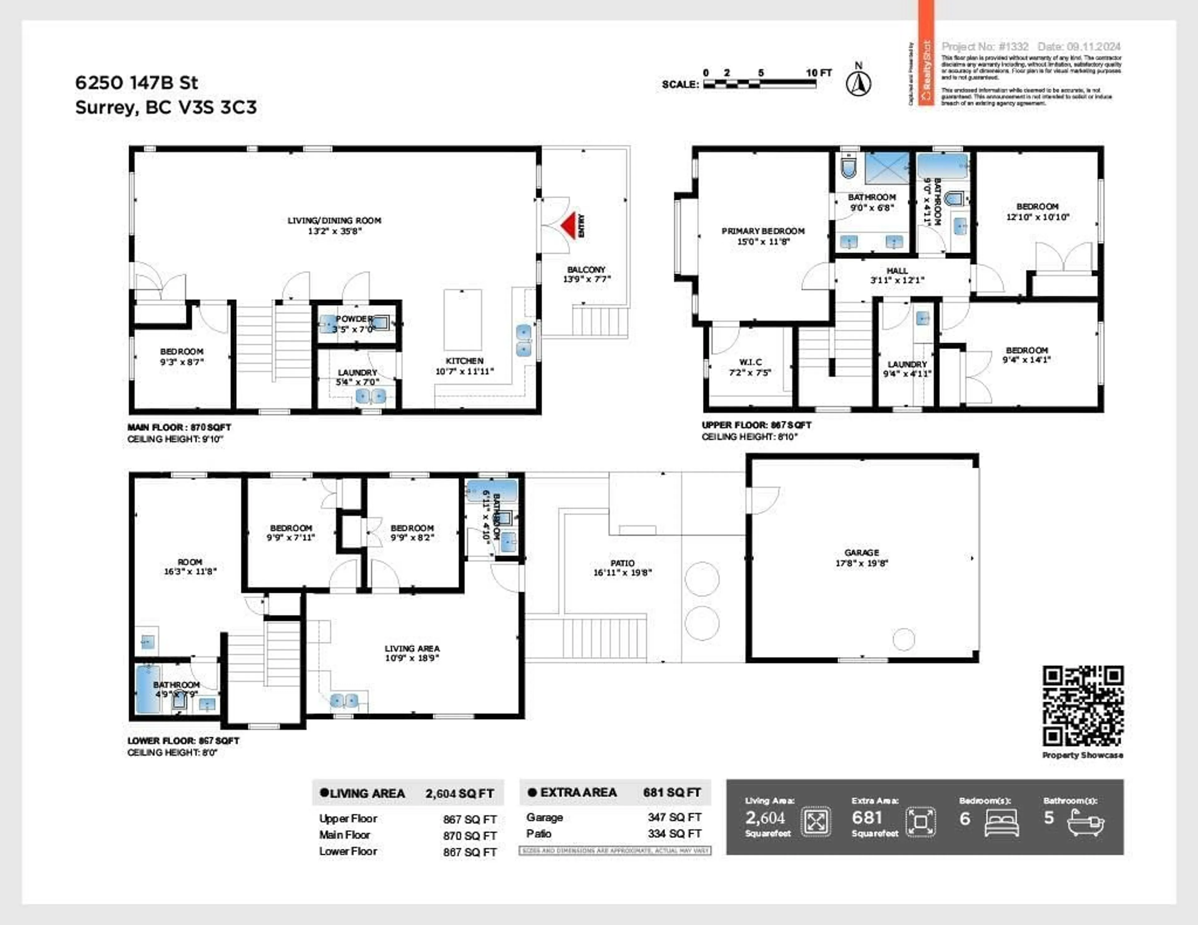 Floor plan for 6250 147B STREET, Surrey British Columbia V3S3T1