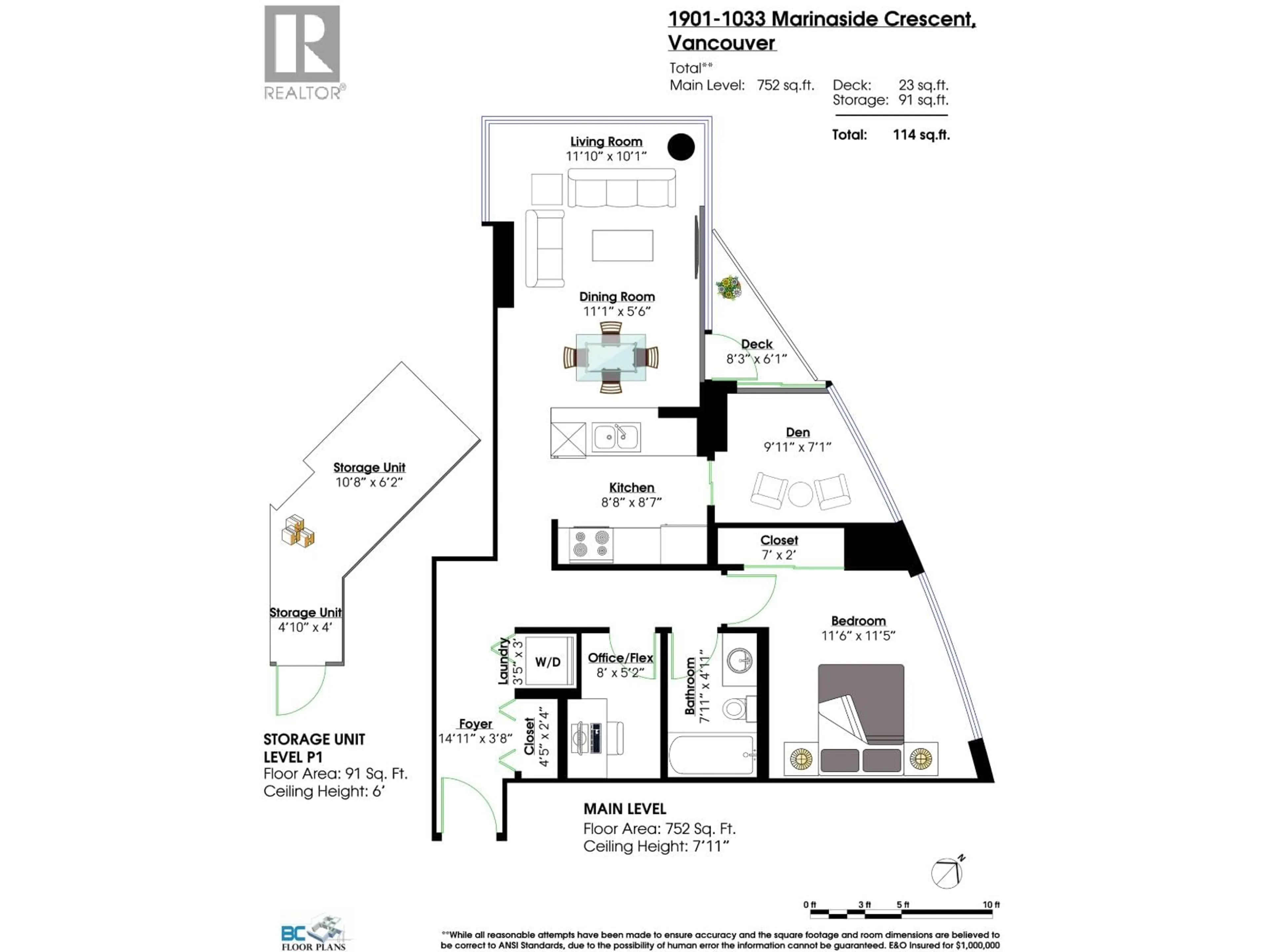 Floor plan for 1901 - 1033 MARINASIDE CRESCENT, Vancouver British Columbia V6Z3A3