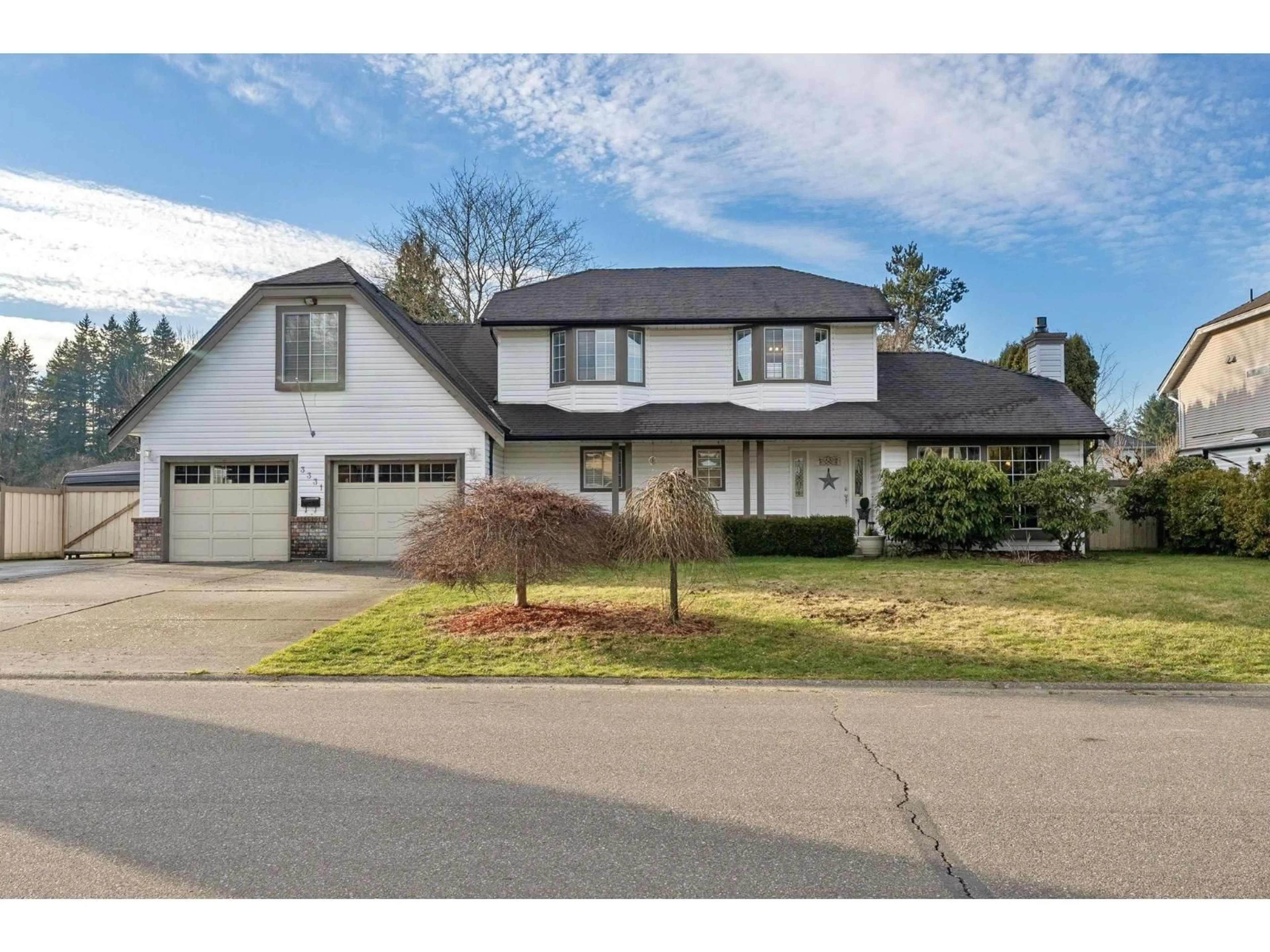 Home with vinyl exterior material, street for 3331 197A STREET, Langley British Columbia V3A7Y7