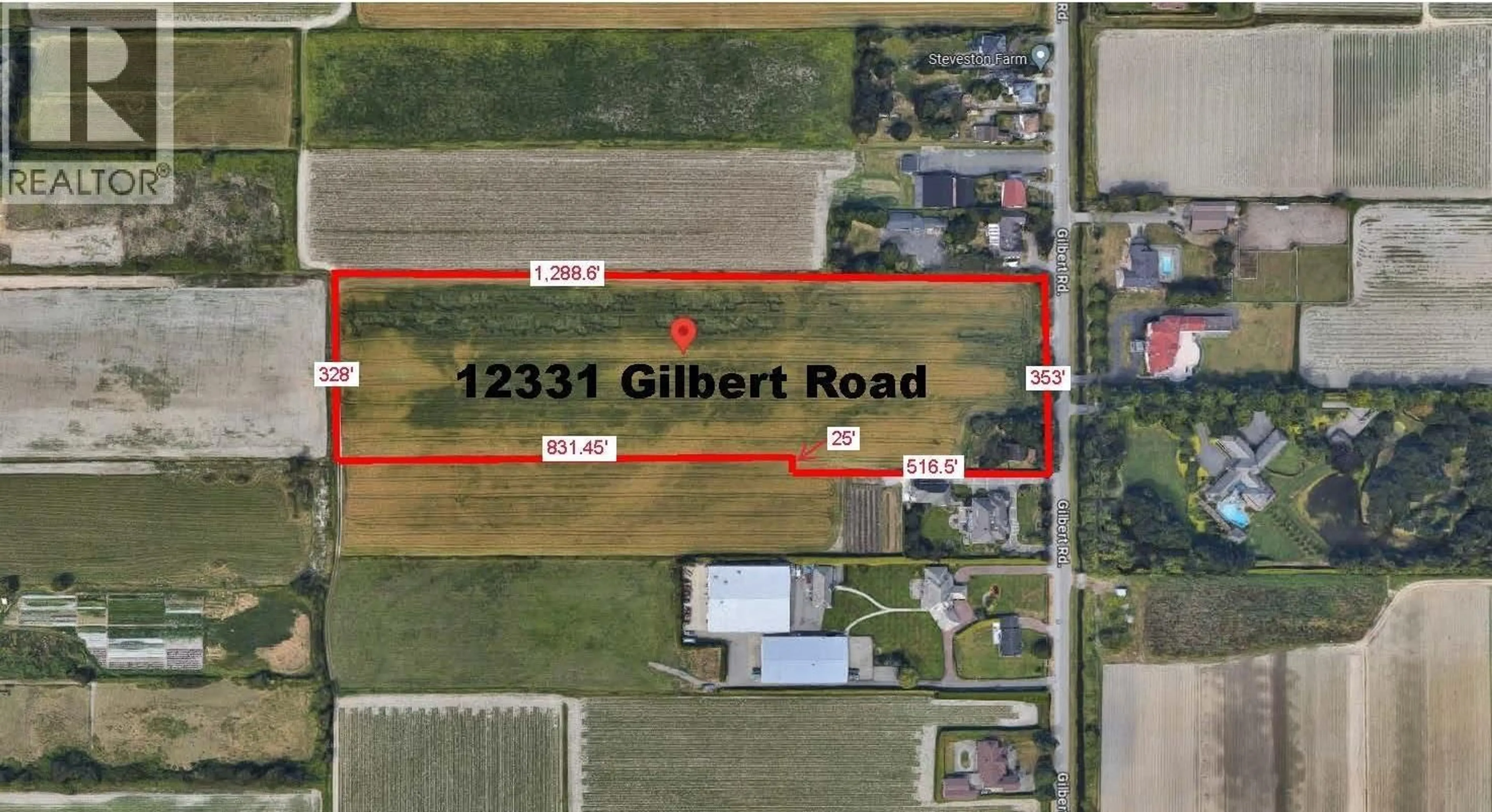A pic from outside/outdoor area/front of a property/back of a property/a pic from drone, street for 12331 GILBERT ROAD, Richmond British Columbia V7E2H7