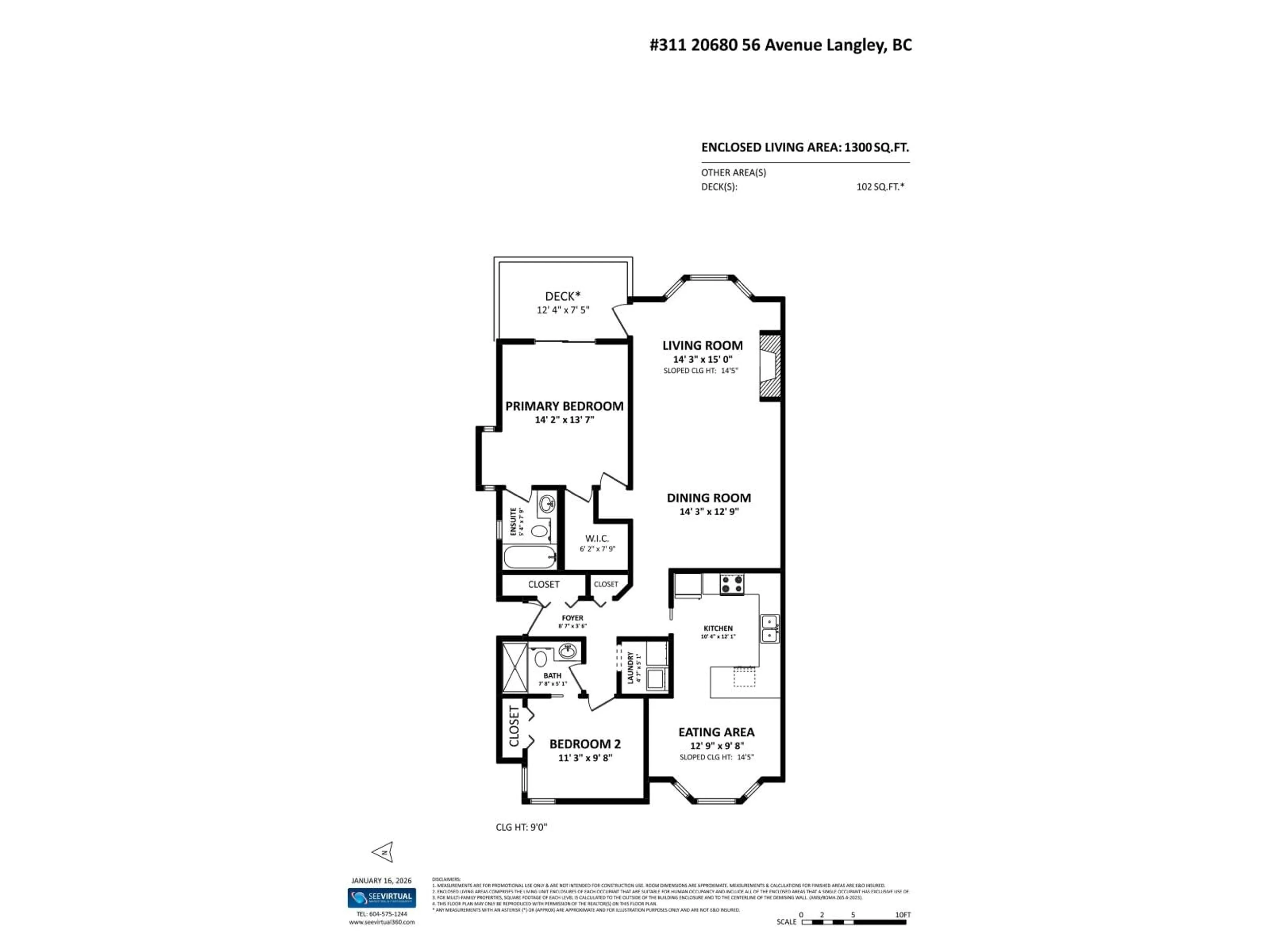 Floor plan for 311 - 20680 56 AVENUE, Langley British Columbia V3A3Z1