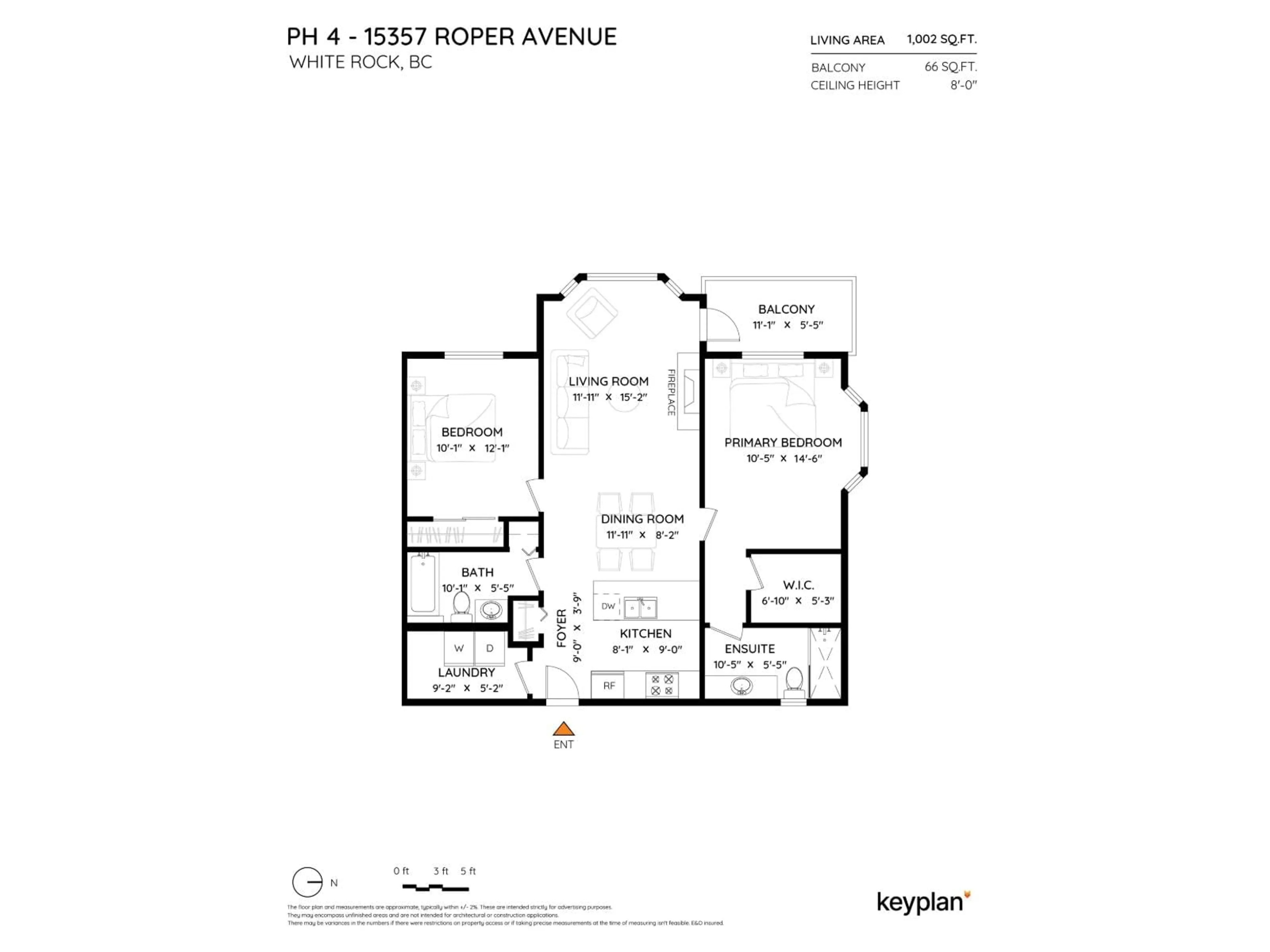 Floor plan for PH4 - 15357 ROPER AVENUE, White Rock British Columbia V4B2G2