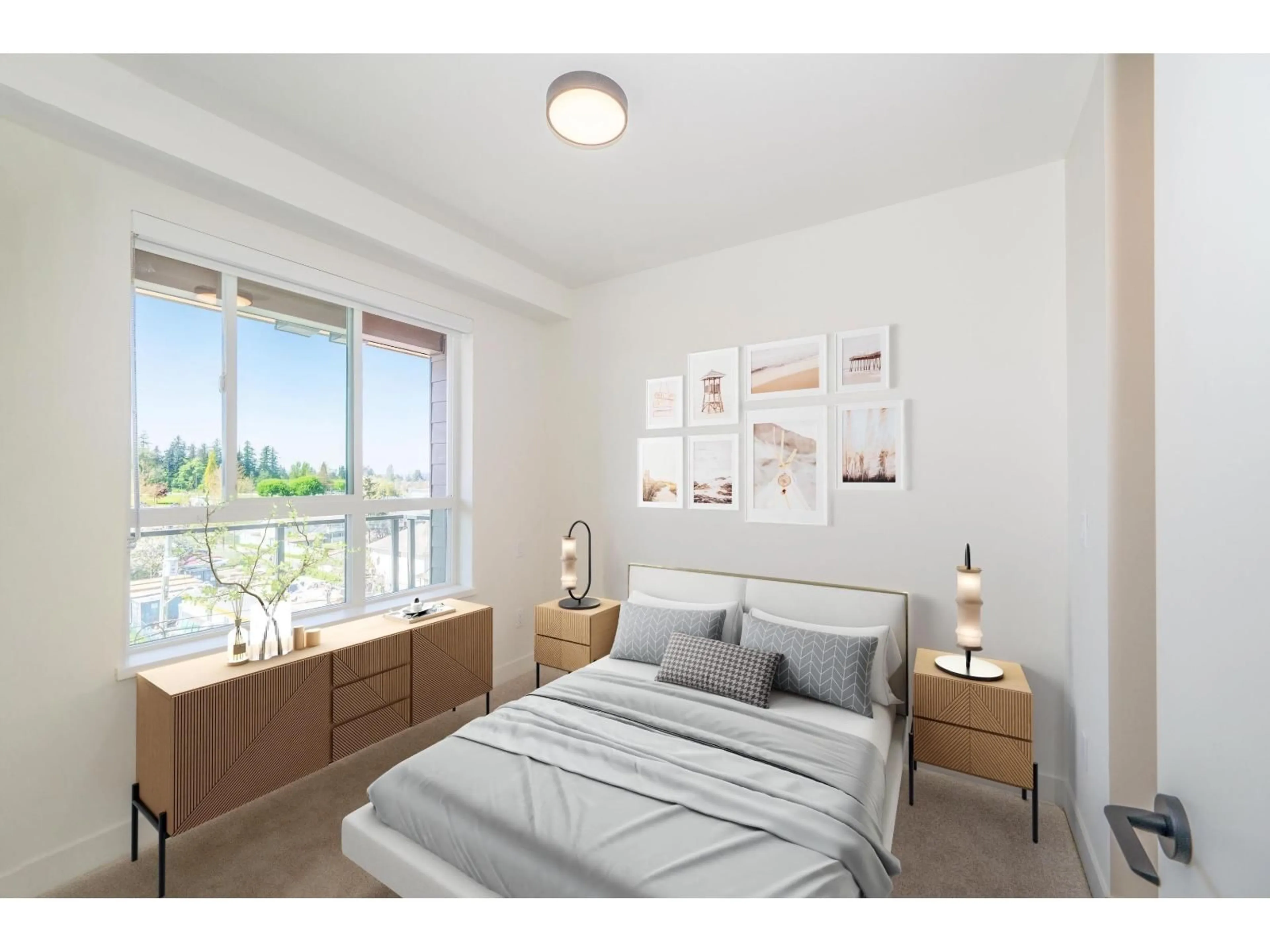 Bedroom with bed, wood/laminate floor for 509 - 13238 105TH AVENUE, Surrey British Columbia V3T0W1