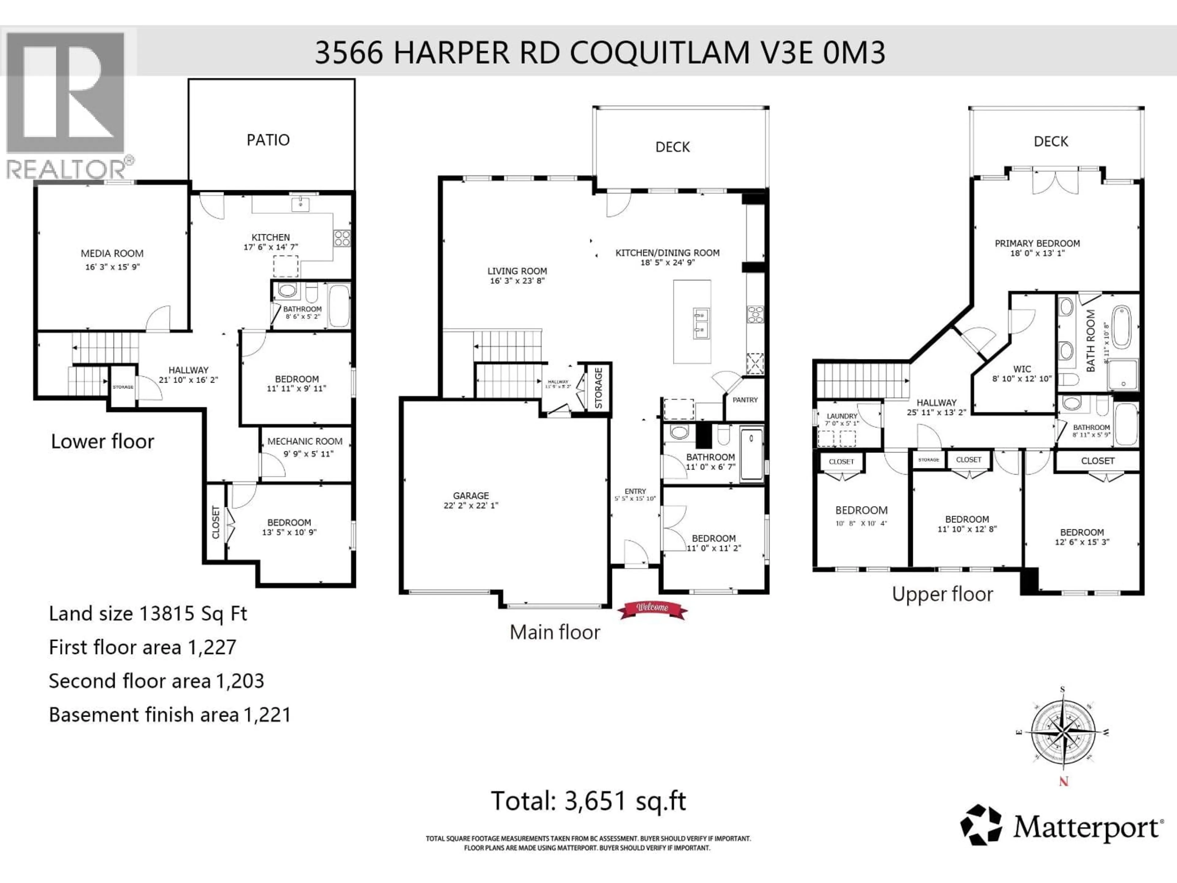 Floor plan for 3566 HARPER ROAD, Coquitlam British Columbia V3E0M3