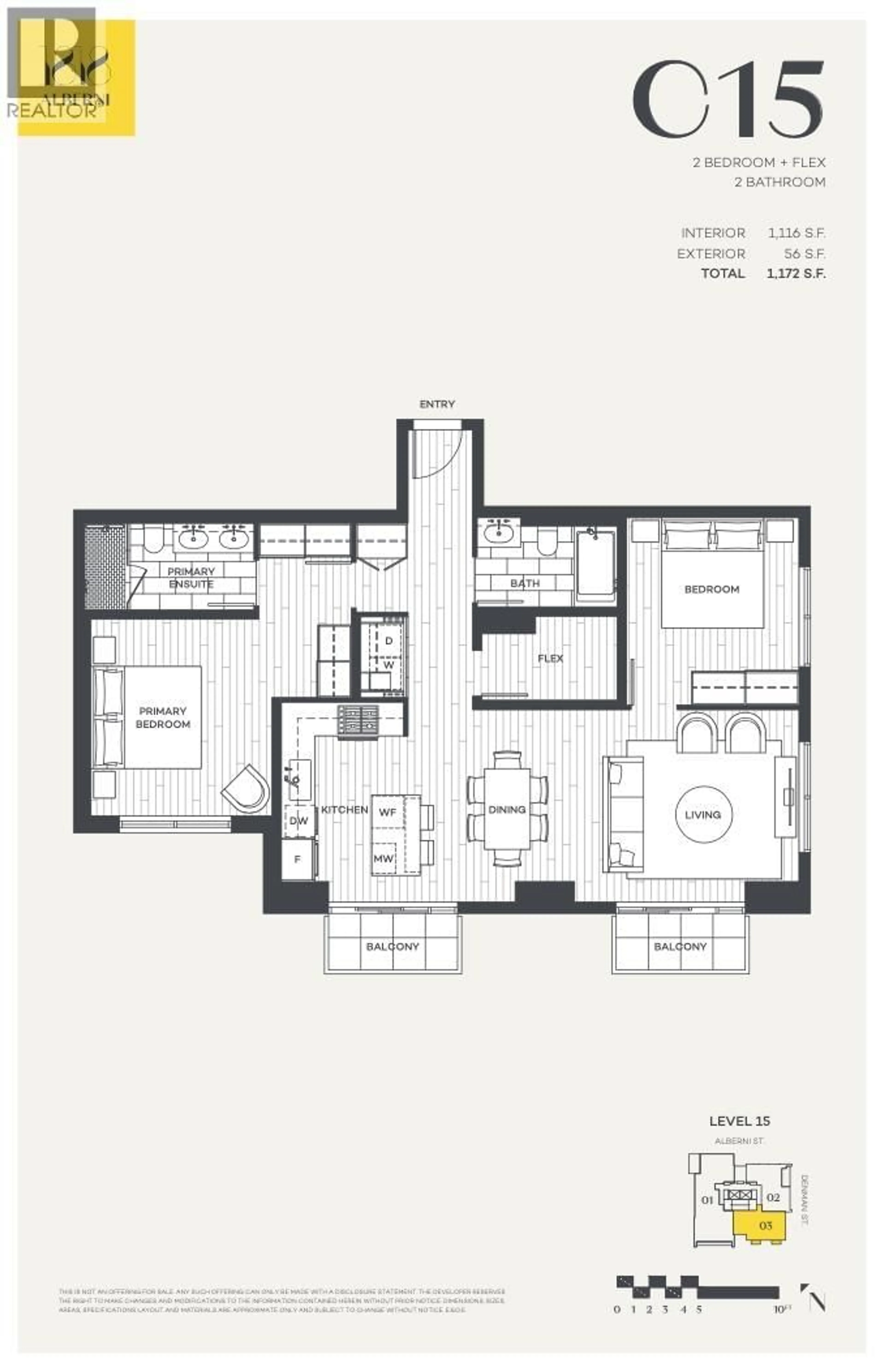 Floor plan for 1503 - 1818 ALBERNI STREET, Vancouver British Columbia V6G1B3