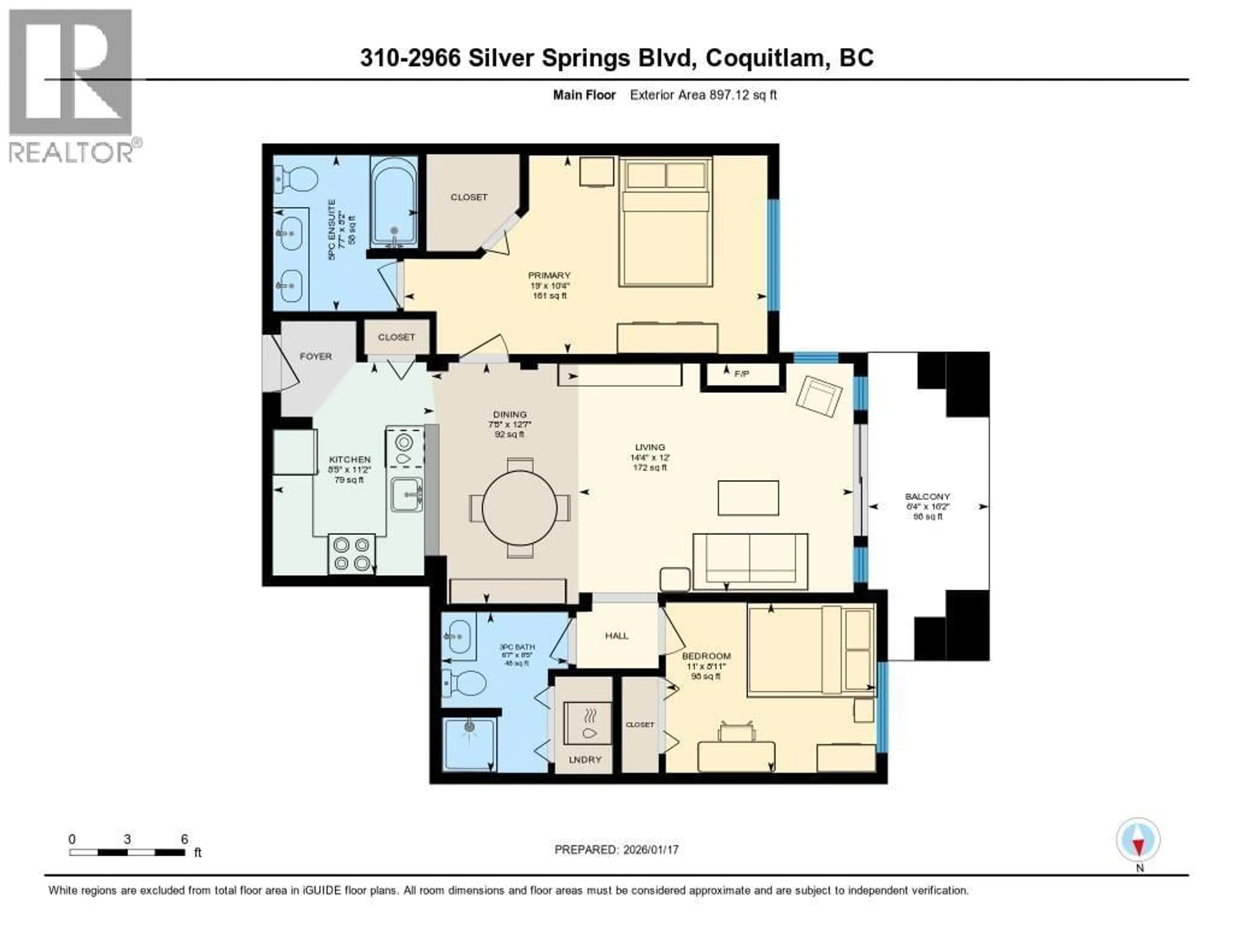 Floor plan for 310 - 2966 SILVER SPRINGS BOULEVARD, Coquitlam British Columbia V3E3S1