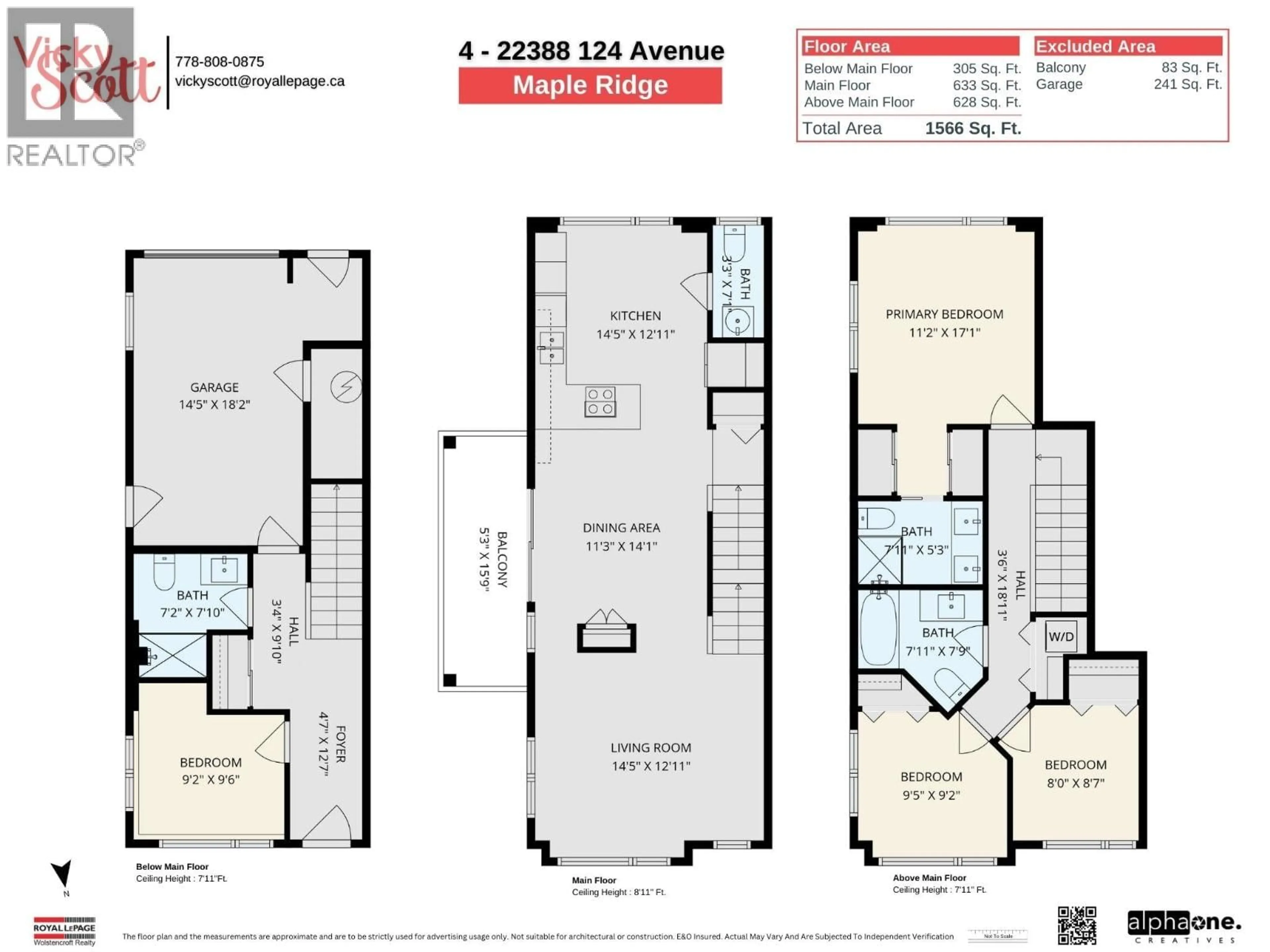 Floor plan for 4 - 22388 124 AVENUE, Maple Ridge British Columbia V2X4J5