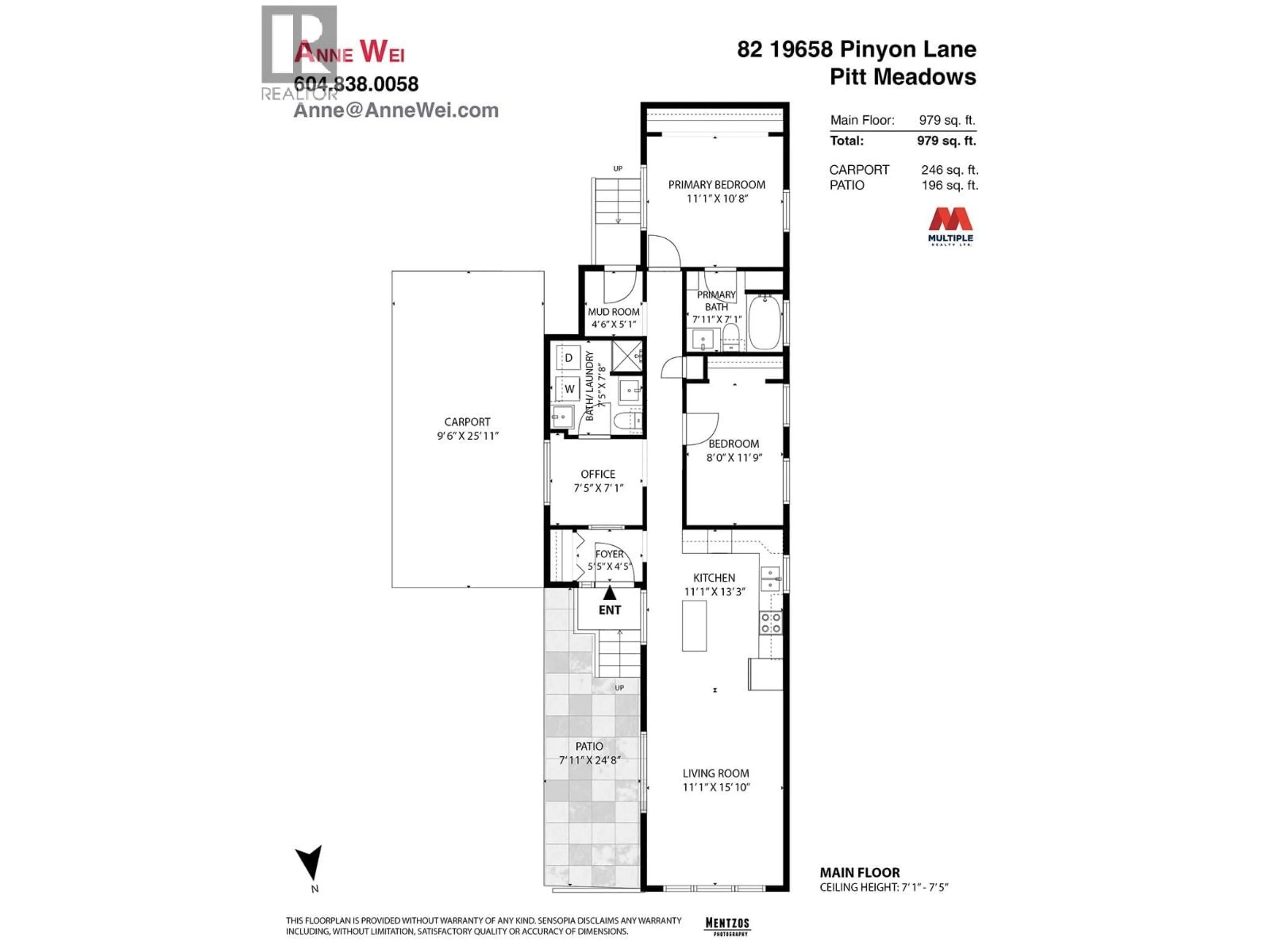 Floor plan for 82 - 19658 PINYON LANE, Pitt Meadows British Columbia V3Y1Z3