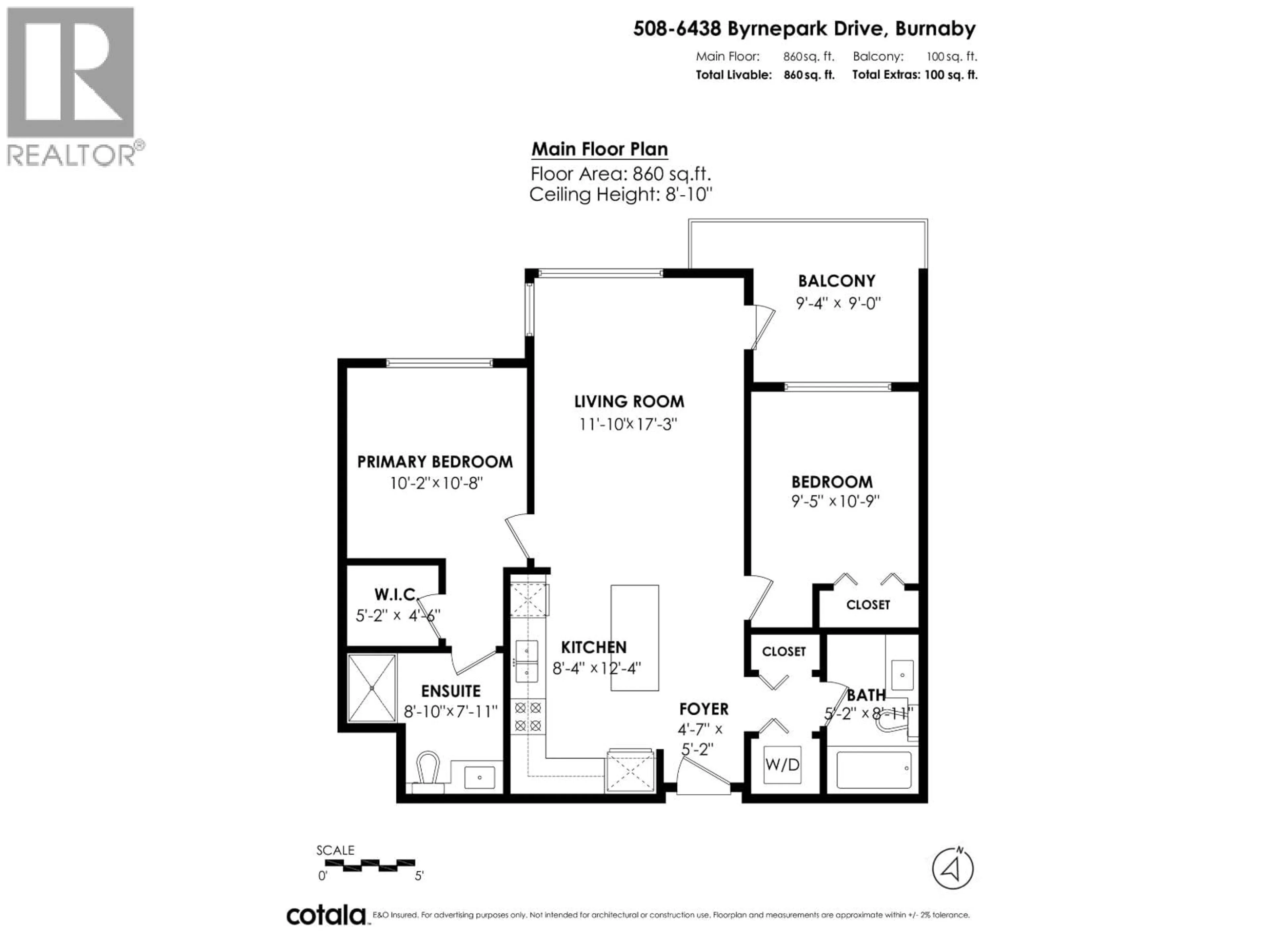 Floor plan for 508 - 6438 BYRNEPARK DRIVE, Burnaby British Columbia V3N0A1