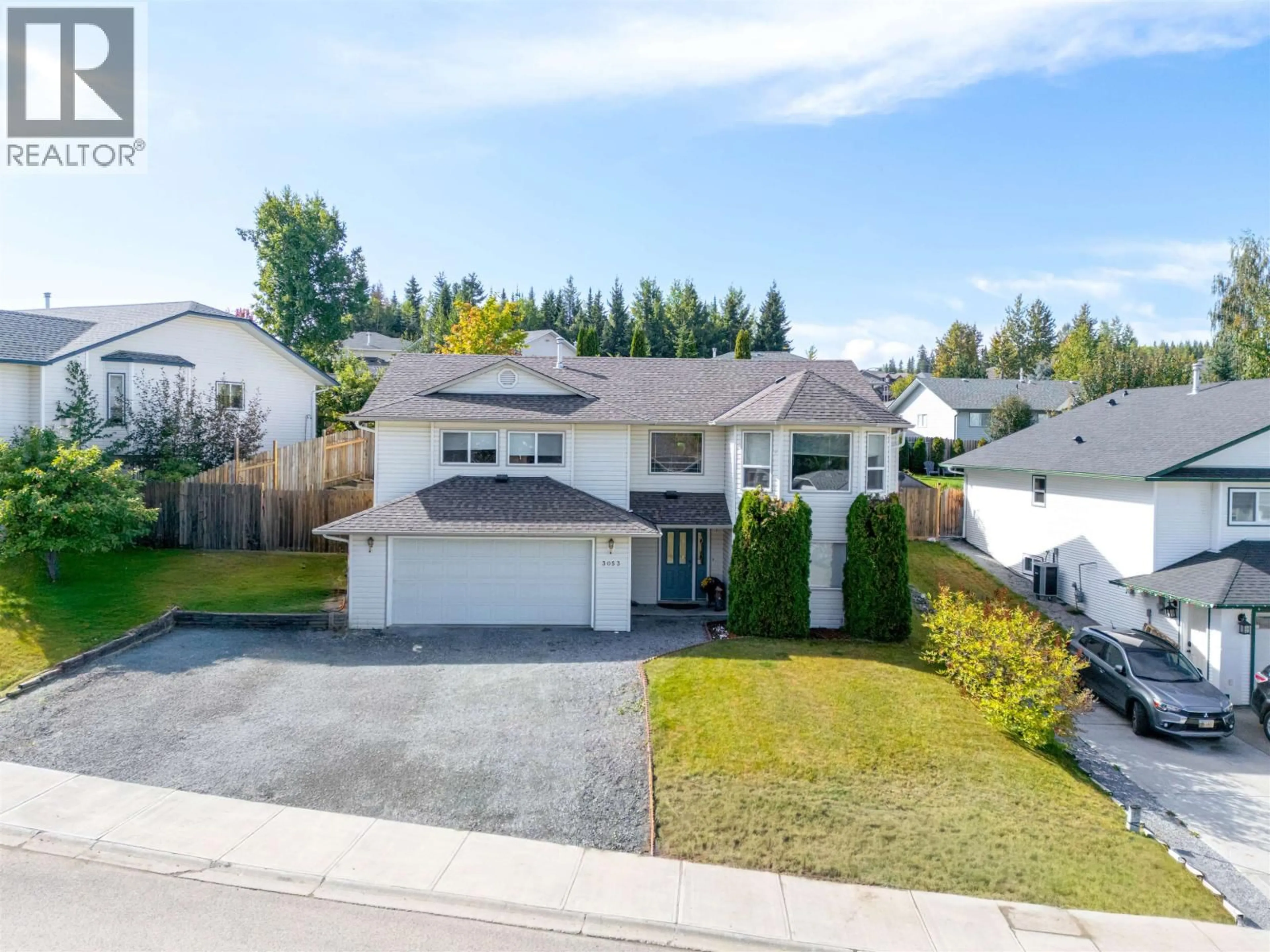 A pic from outside/outdoor area/front of a property/back of a property/a pic from drone, street for 3053 VISTA RIDGE DRIVE, Prince George British Columbia V2N5G7