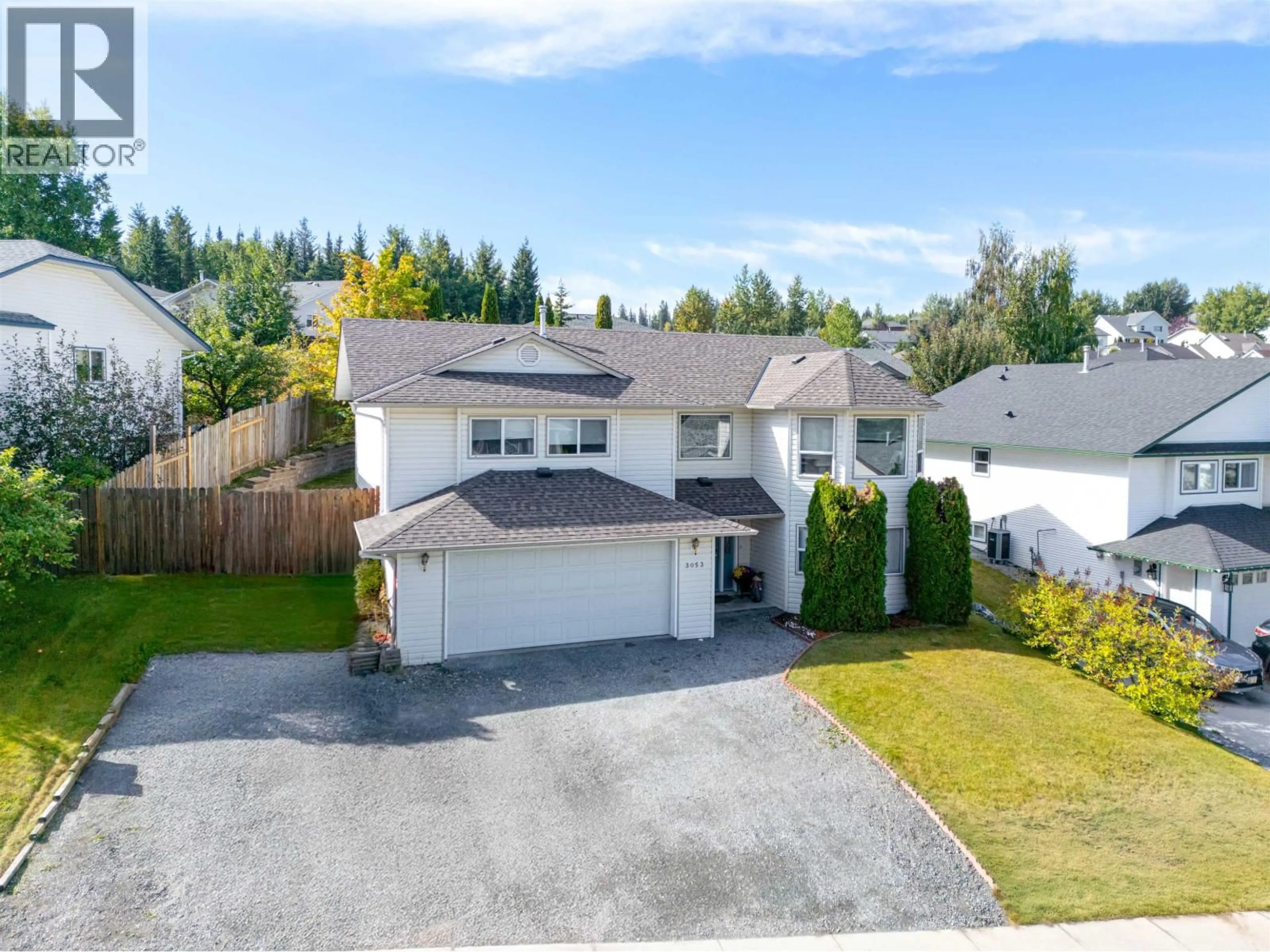 A pic from outside/outdoor area/front of a property/back of a property/a pic from drone, street for 3053 VISTA RIDGE DRIVE, Prince George British Columbia V2N5G7