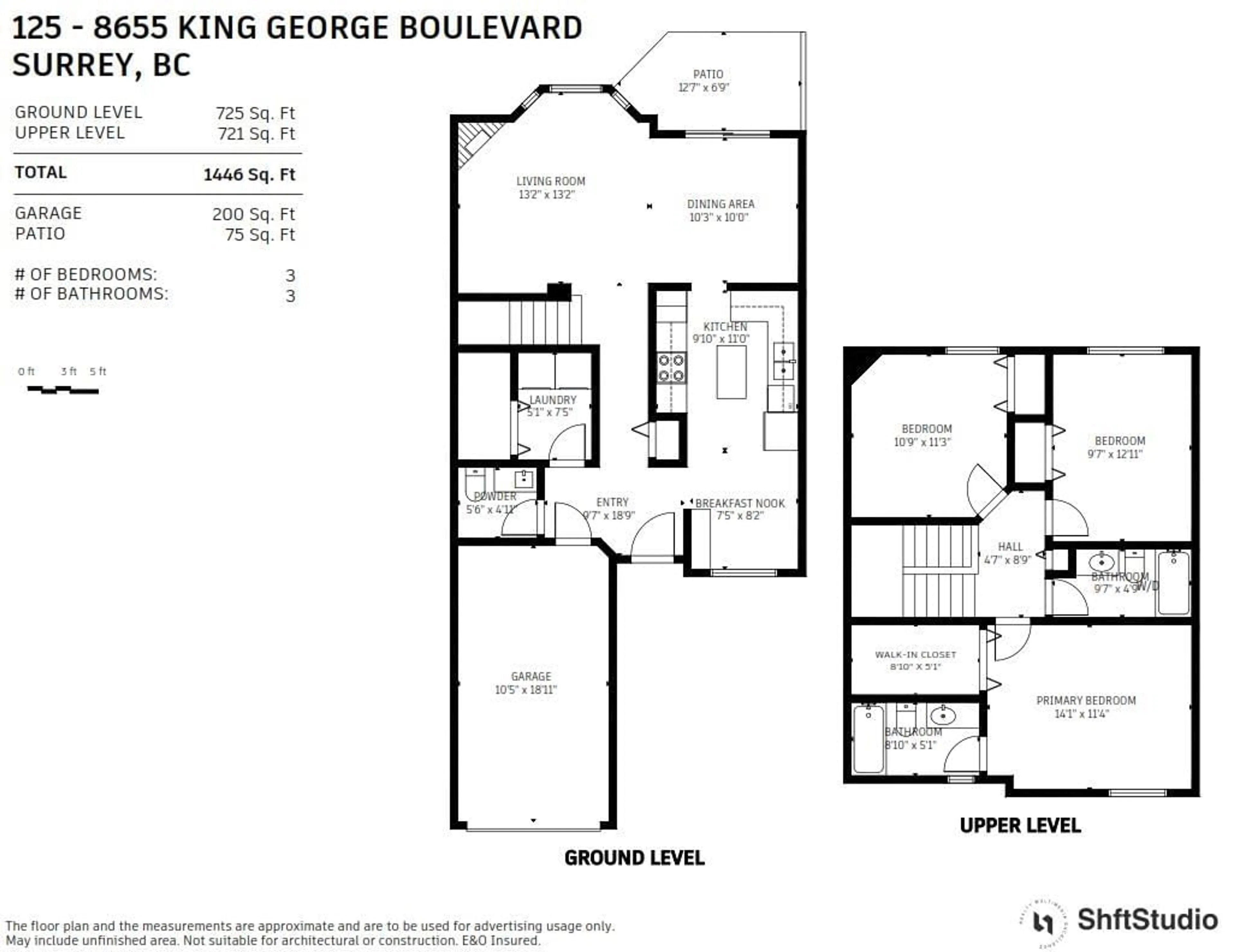 Floor plan for 125 - 8655 KING GEORGE BOULEVARD, Surrey British Columbia V3W5C4