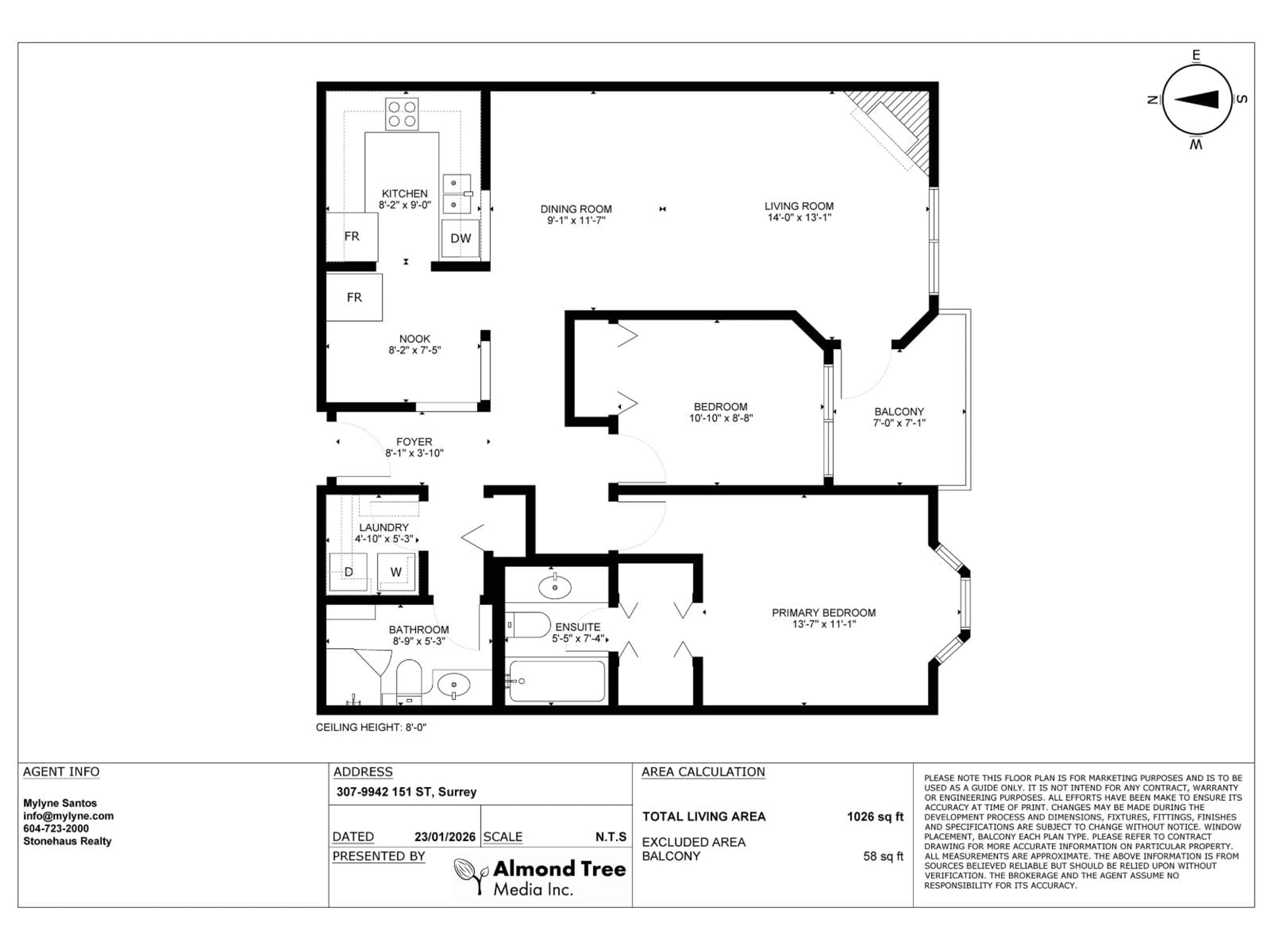 Floor plan for 307 - 9942 151 STREET, Surrey British Columbia V3R0V4