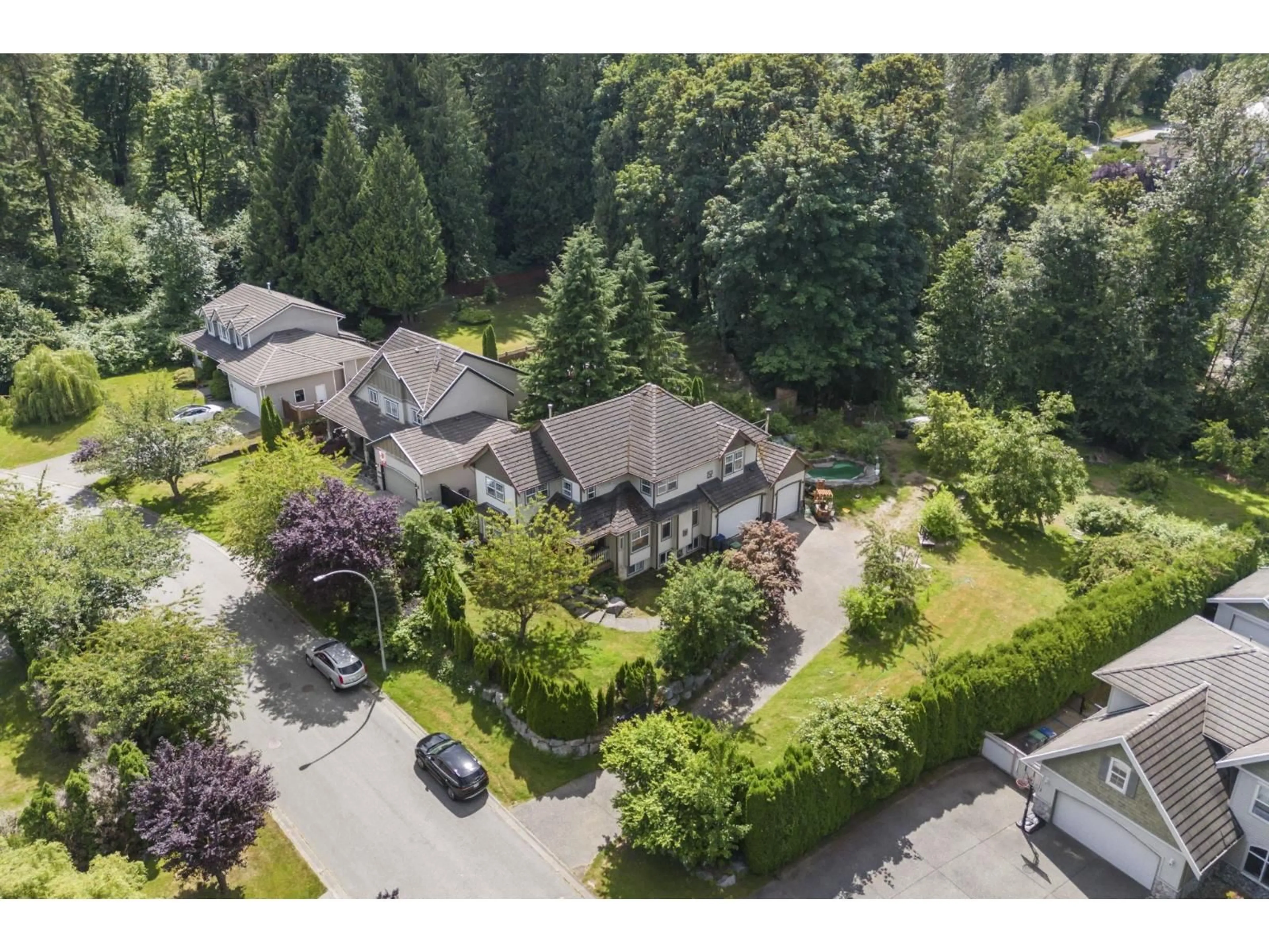 A pic from outside/outdoor area/front of a property/back of a property/a pic from drone, mountain view for 9833 182 STREET, Surrey British Columbia V4N5A9