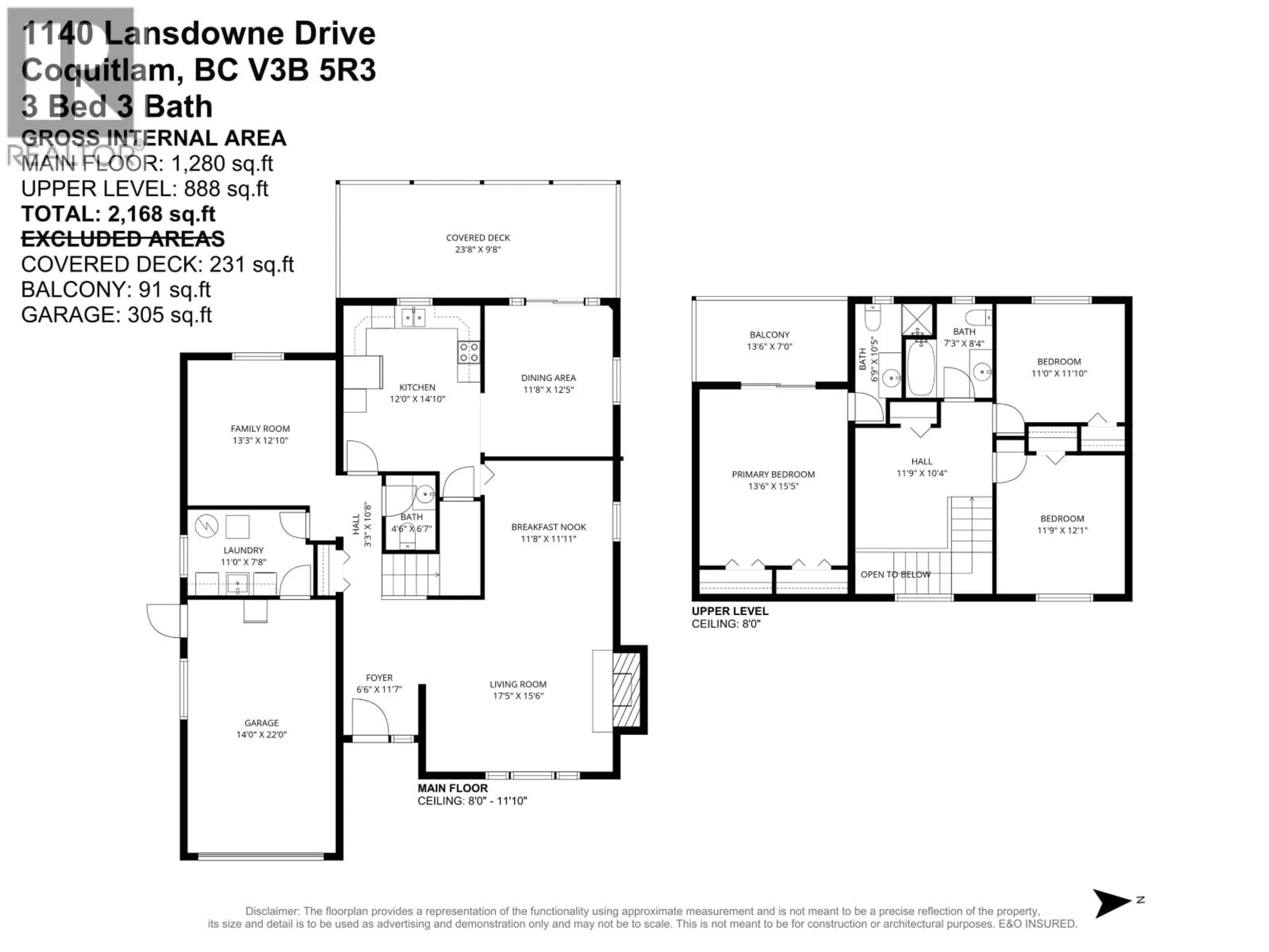 Floor plan for 1140 LANSDOWNE DRIVE, Coquitlam British Columbia V3B5R3