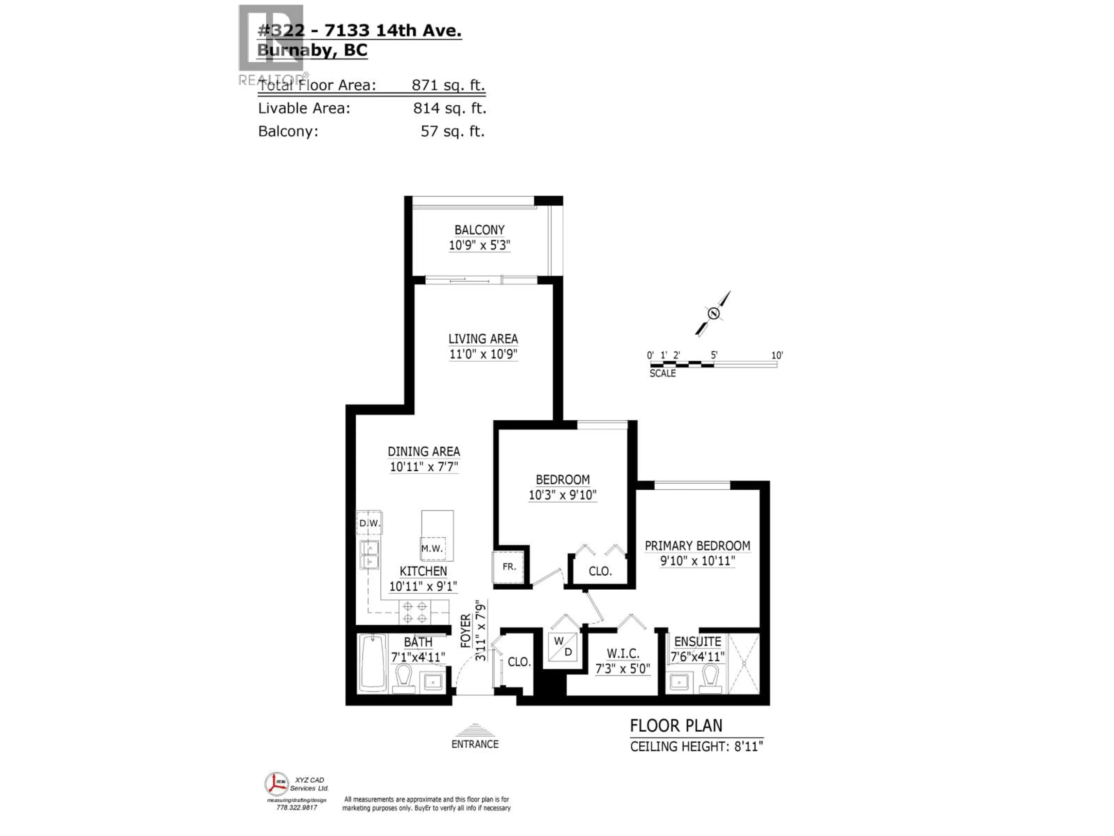 Floor plan for 322 - 7133 14TH AVENUE, Burnaby British Columbia V3N0H5