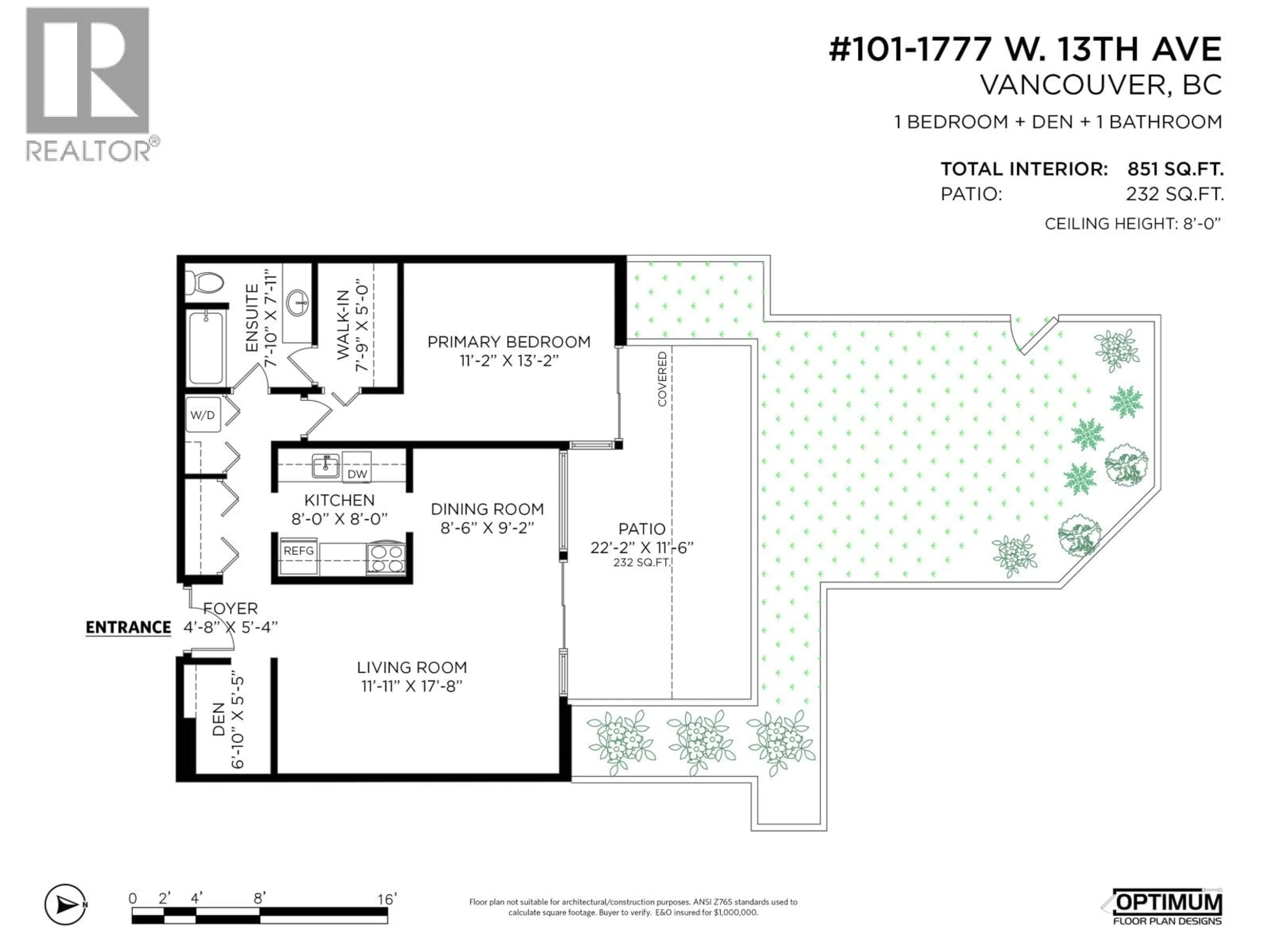 Floor plan for 101 - 1777 13TH AVENUE, Vancouver British Columbia V6J2H2