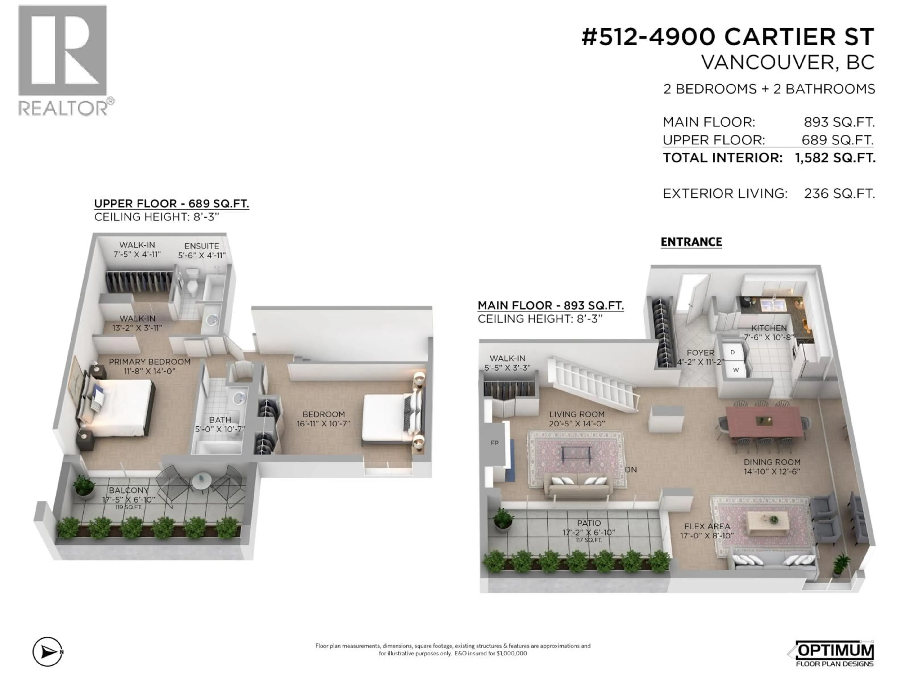 Floor plan for 512 - 4900 CARTIER STREET, Vancouver British Columbia V6M4H2