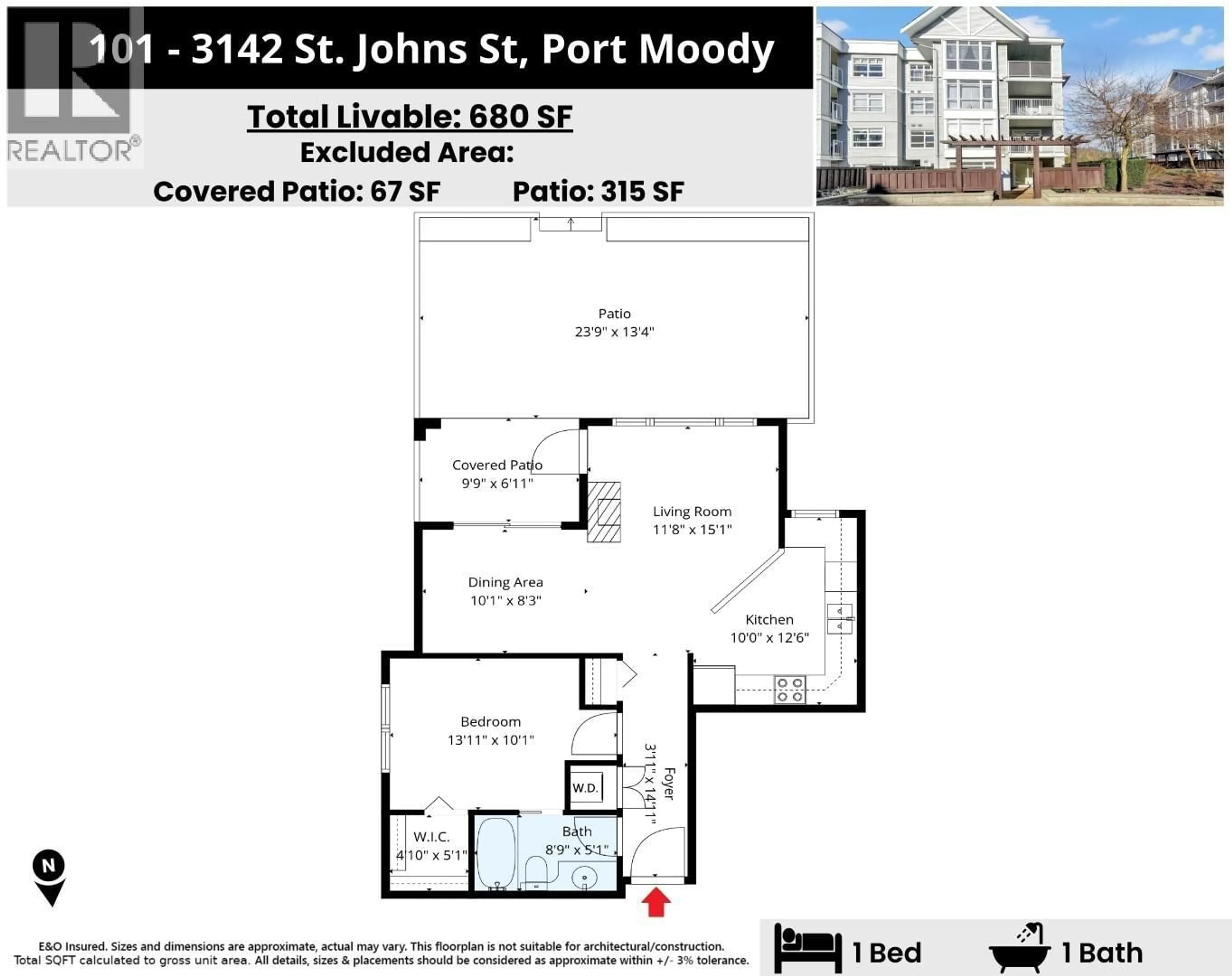 Floor plan for 101 - 3142 ST JOHNS STREET, Port Moody British Columbia V3H5E5