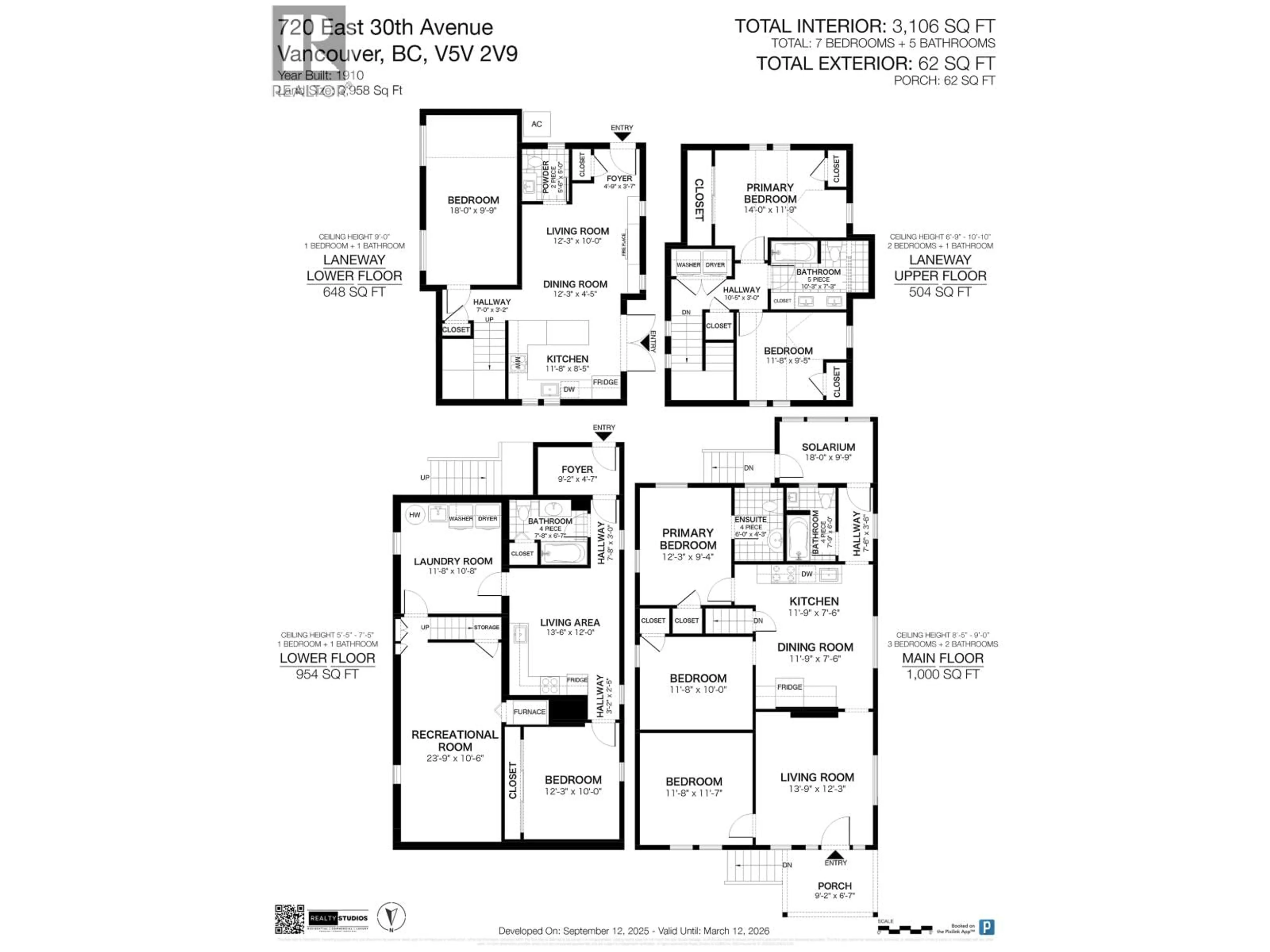 Floor plan for 720 30TH AVENUE, Vancouver British Columbia V5V2V9