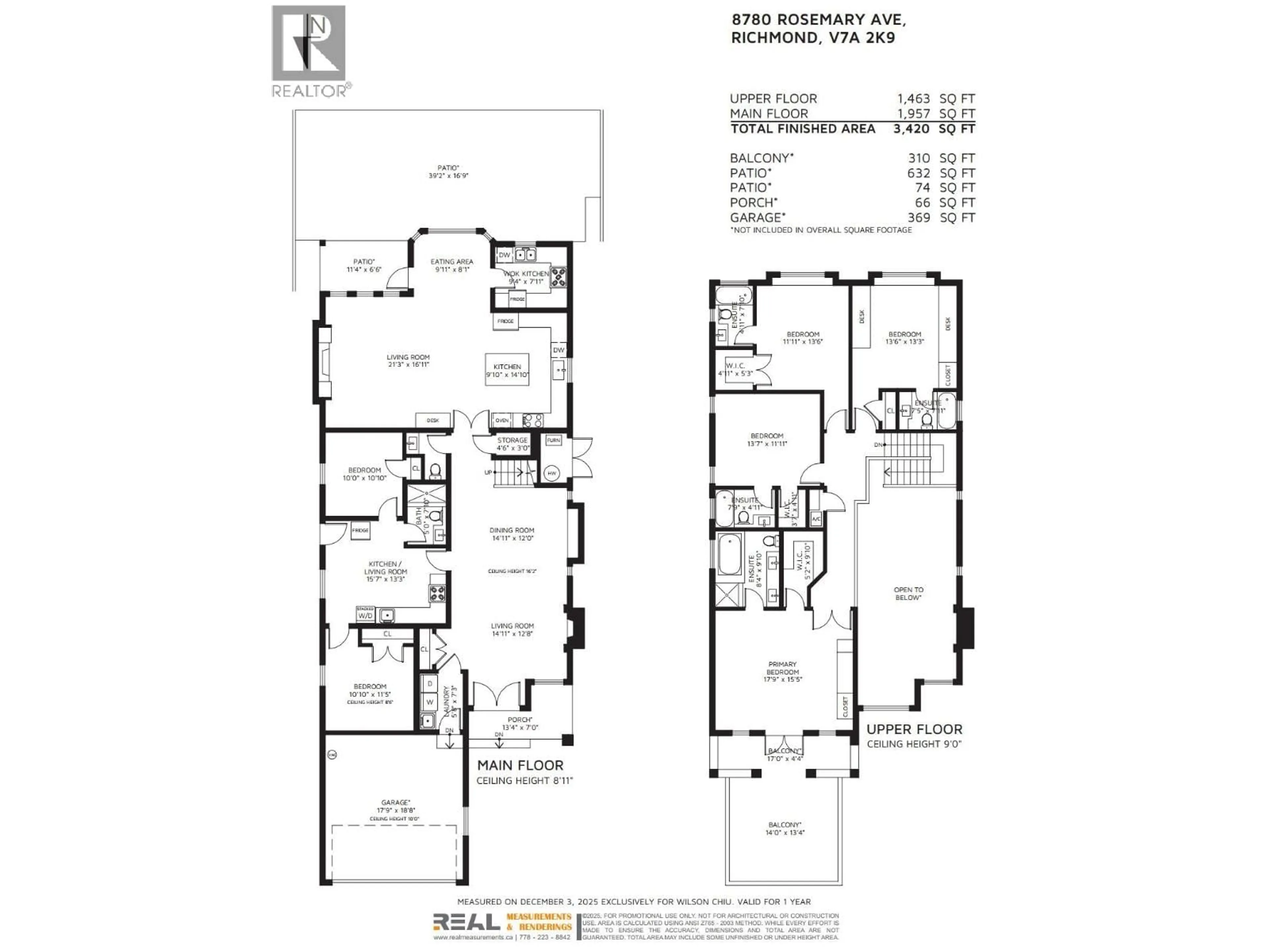 Floor plan for 8780 ROSEMARY AVENUE, Richmond British Columbia V7A2K9