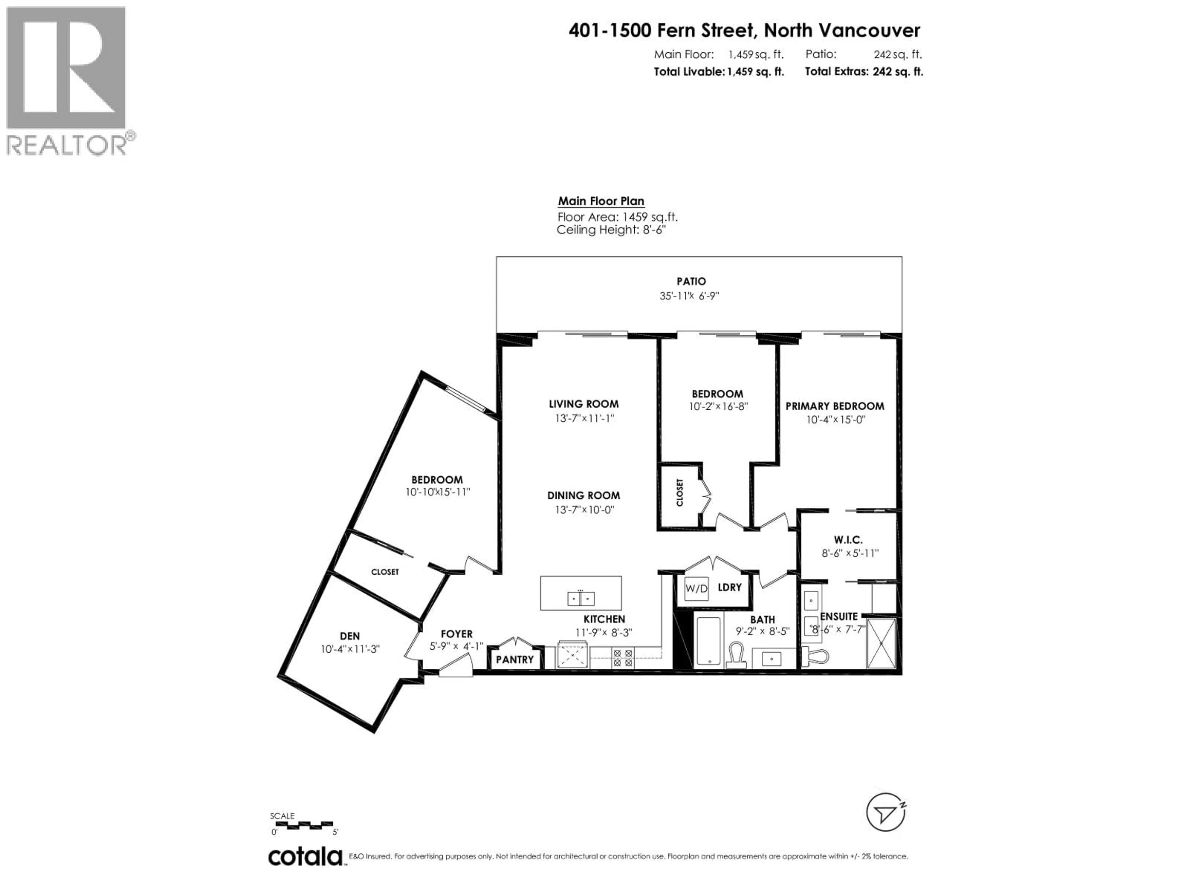 Floor plan for 401 - 1500 FERN STREET, North Vancouver British Columbia V7J0E6
