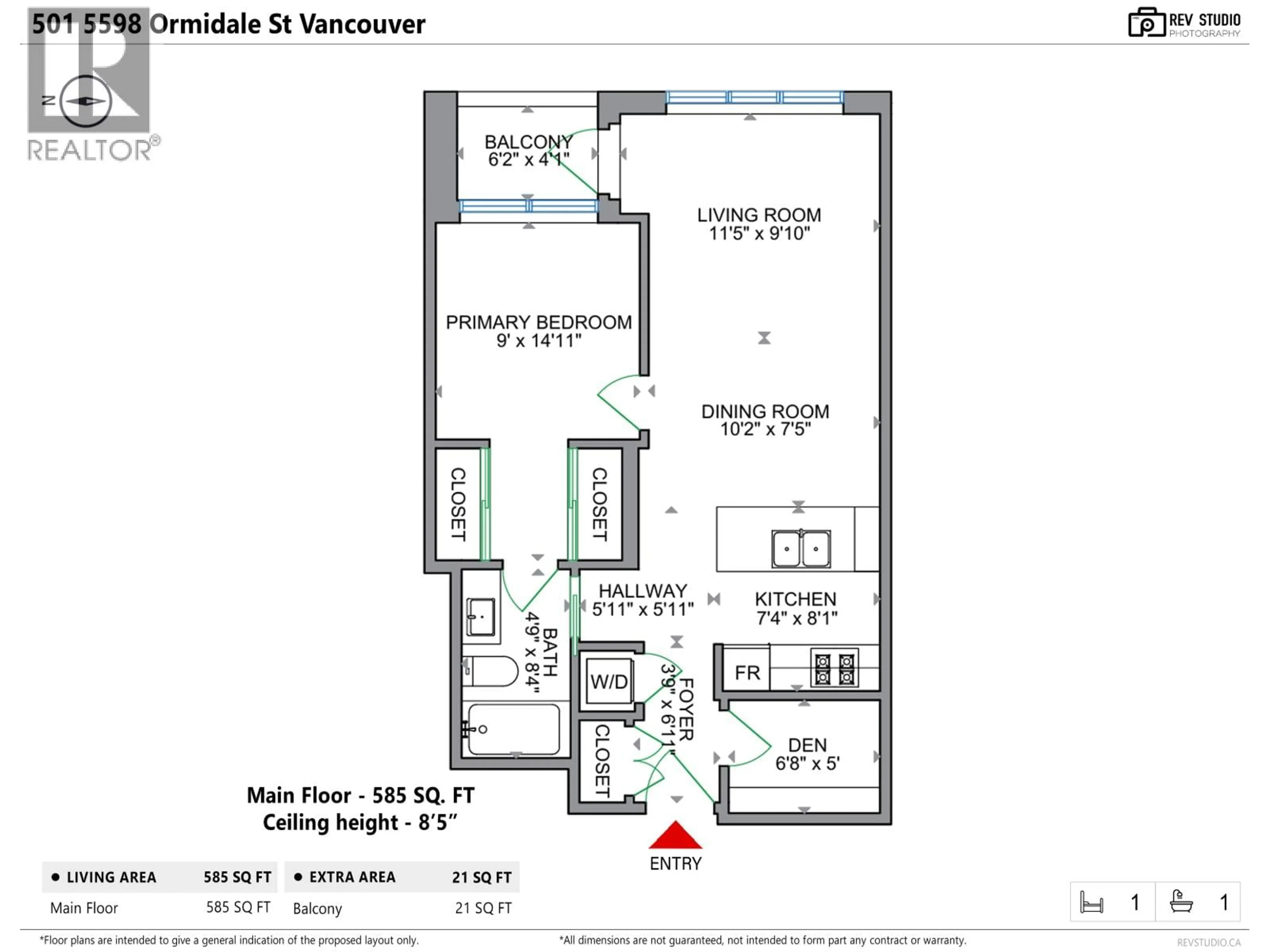 Floor plan for 501 - 5598 ORMIDALE STREET, Vancouver British Columbia V5R0E5