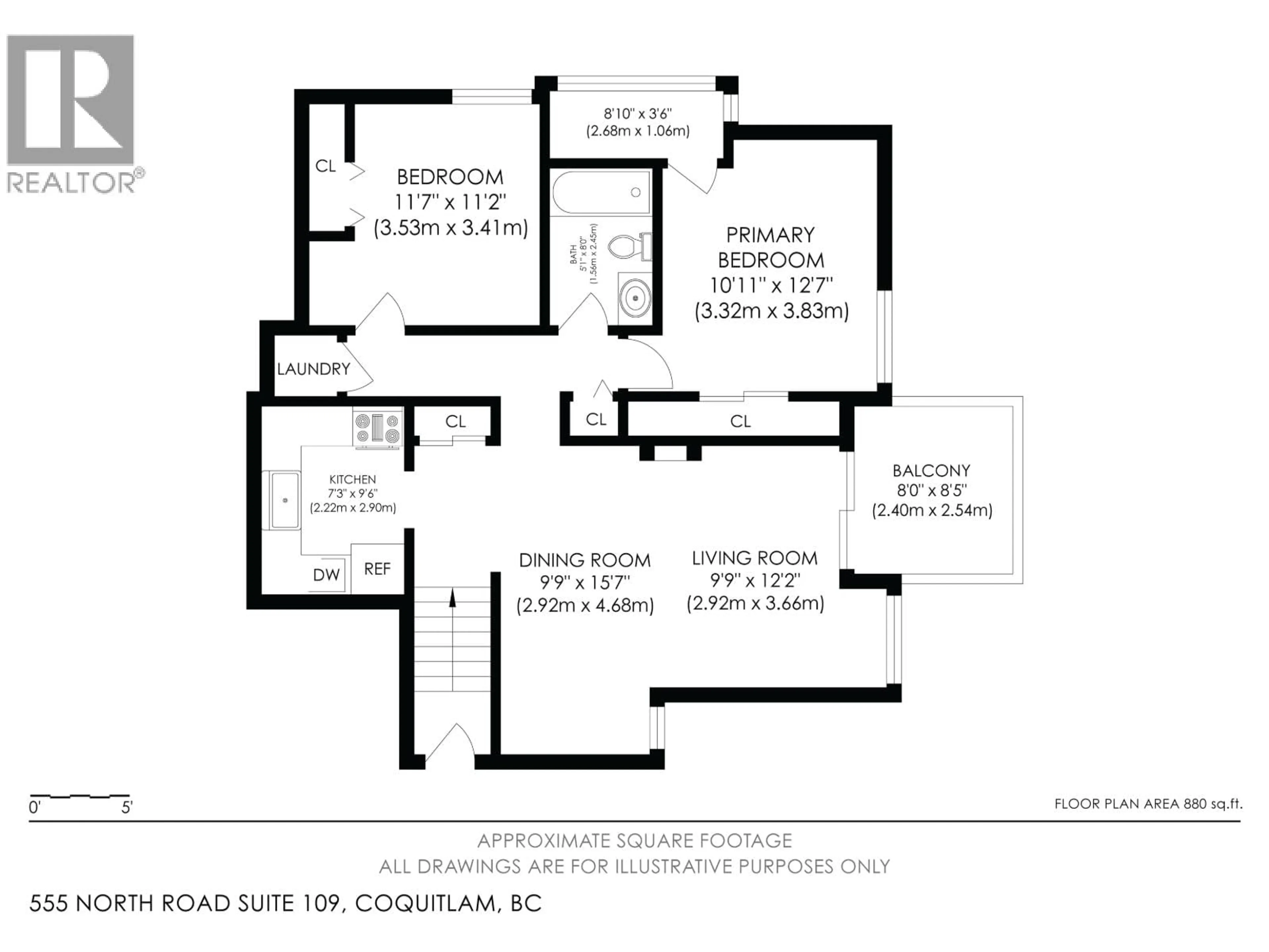 Floor plan for 109 - 555 NORTH ROAD, Coquitlam British Columbia V3J1N8