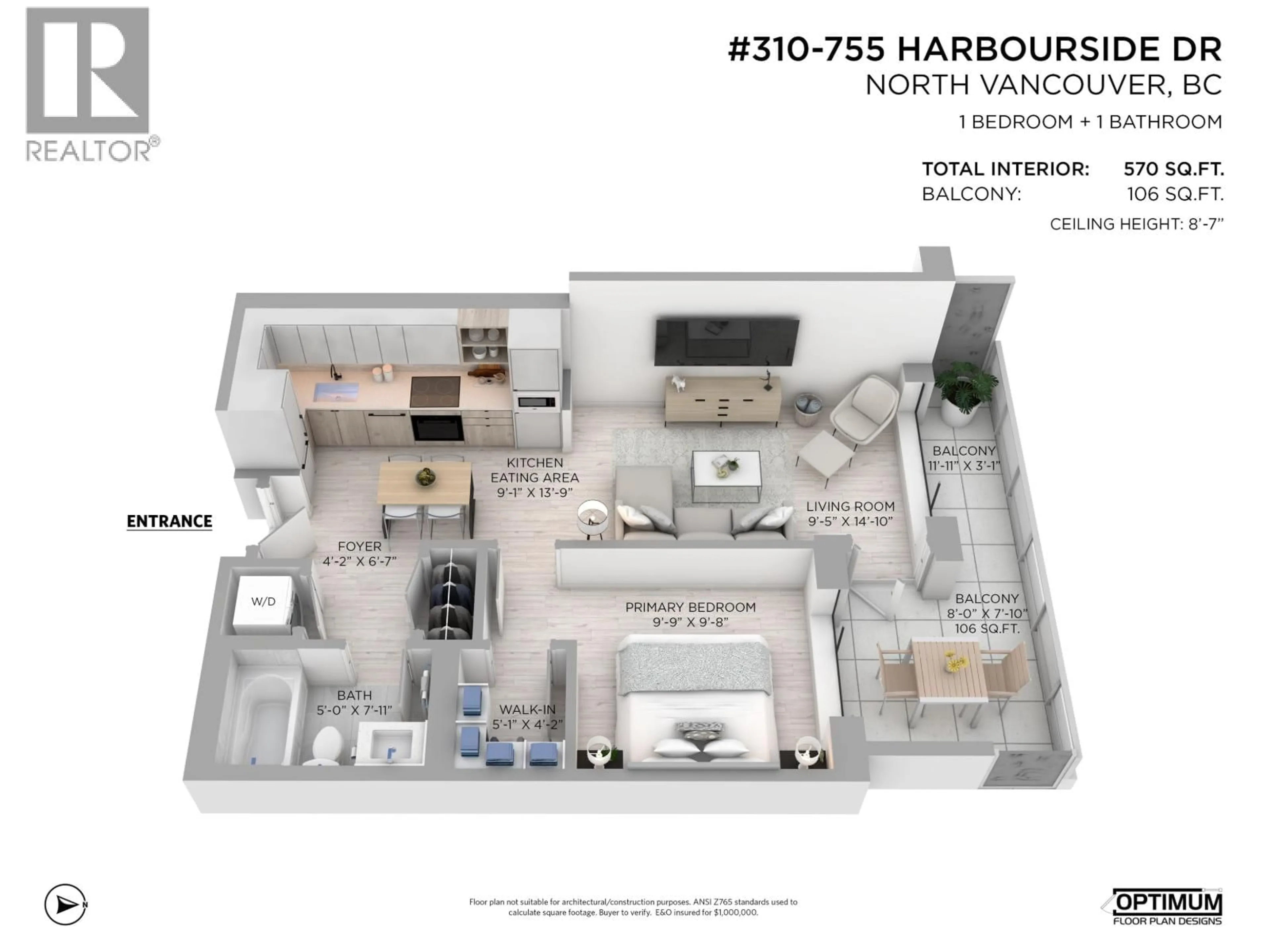 Floor plan for 310 - 755 HARBOURSIDE DRIVE, North Vancouver British Columbia V7P0G1
